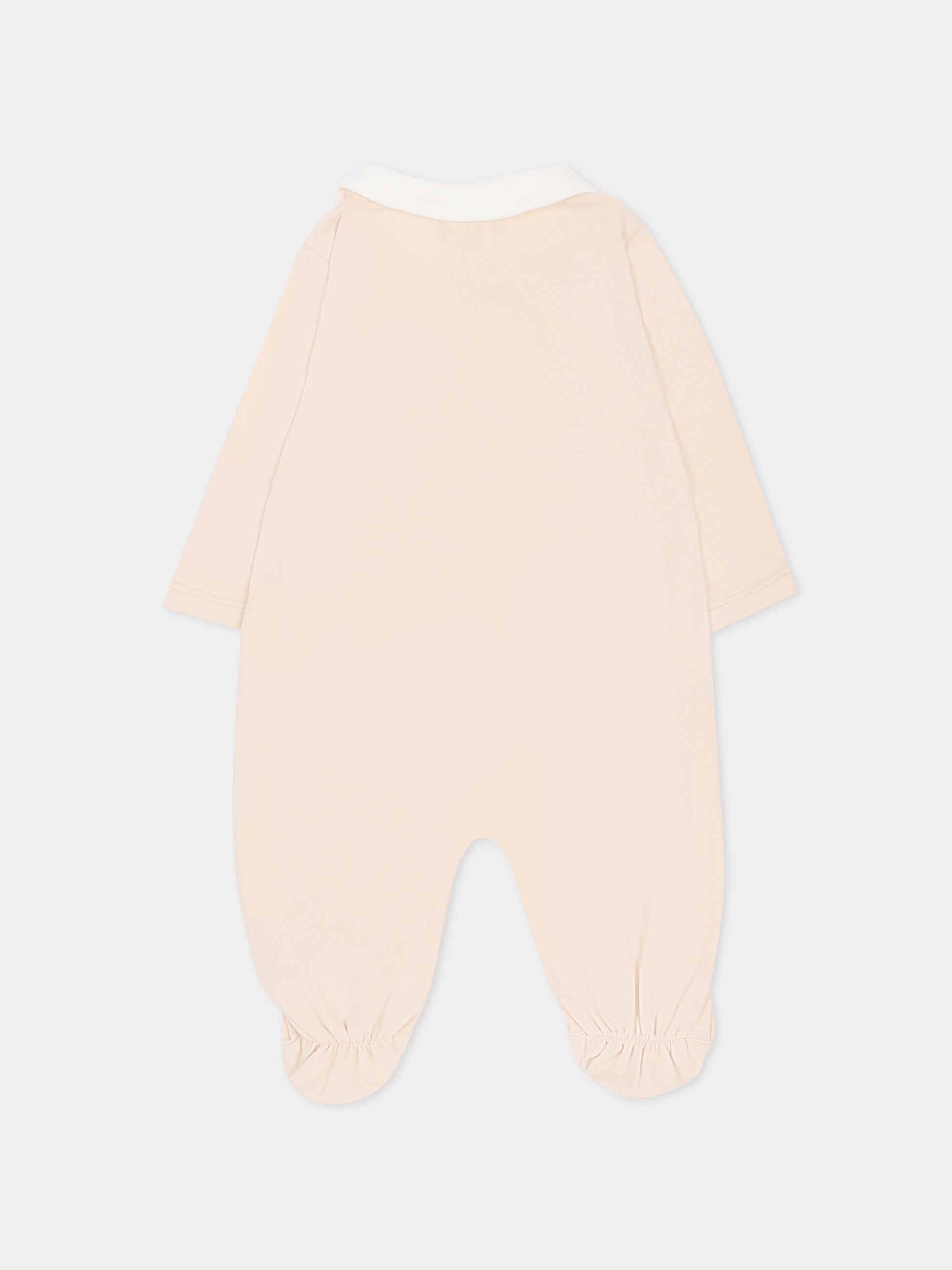 Set tutina beige per neonati con logo ricamato,Fendi Kids,BUK154 ST8 F19J5