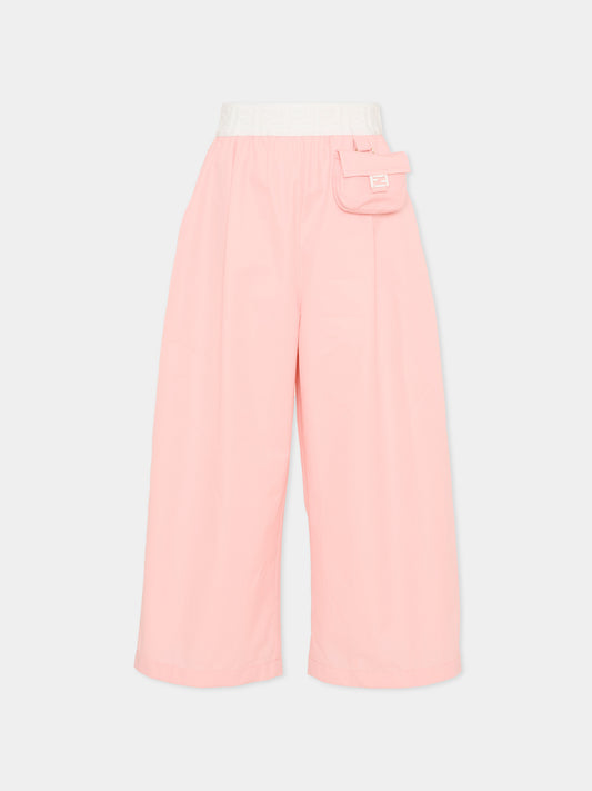 Shorts rosa per bambina con Baguette,Fendi Kids,JFF394 AEXZ F1UL9