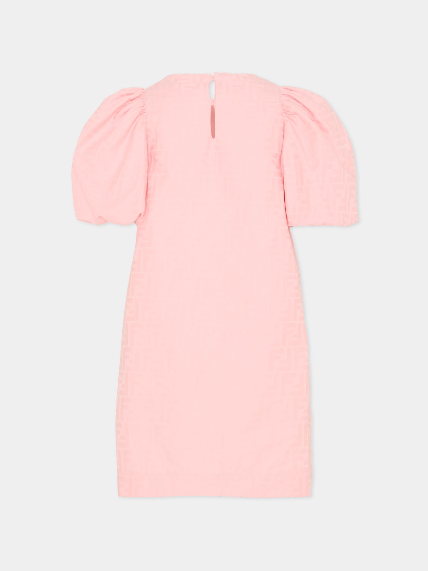 Vestito rosa per bambina con FF,Fendi Kids,JFB851 AS64 F1UL9