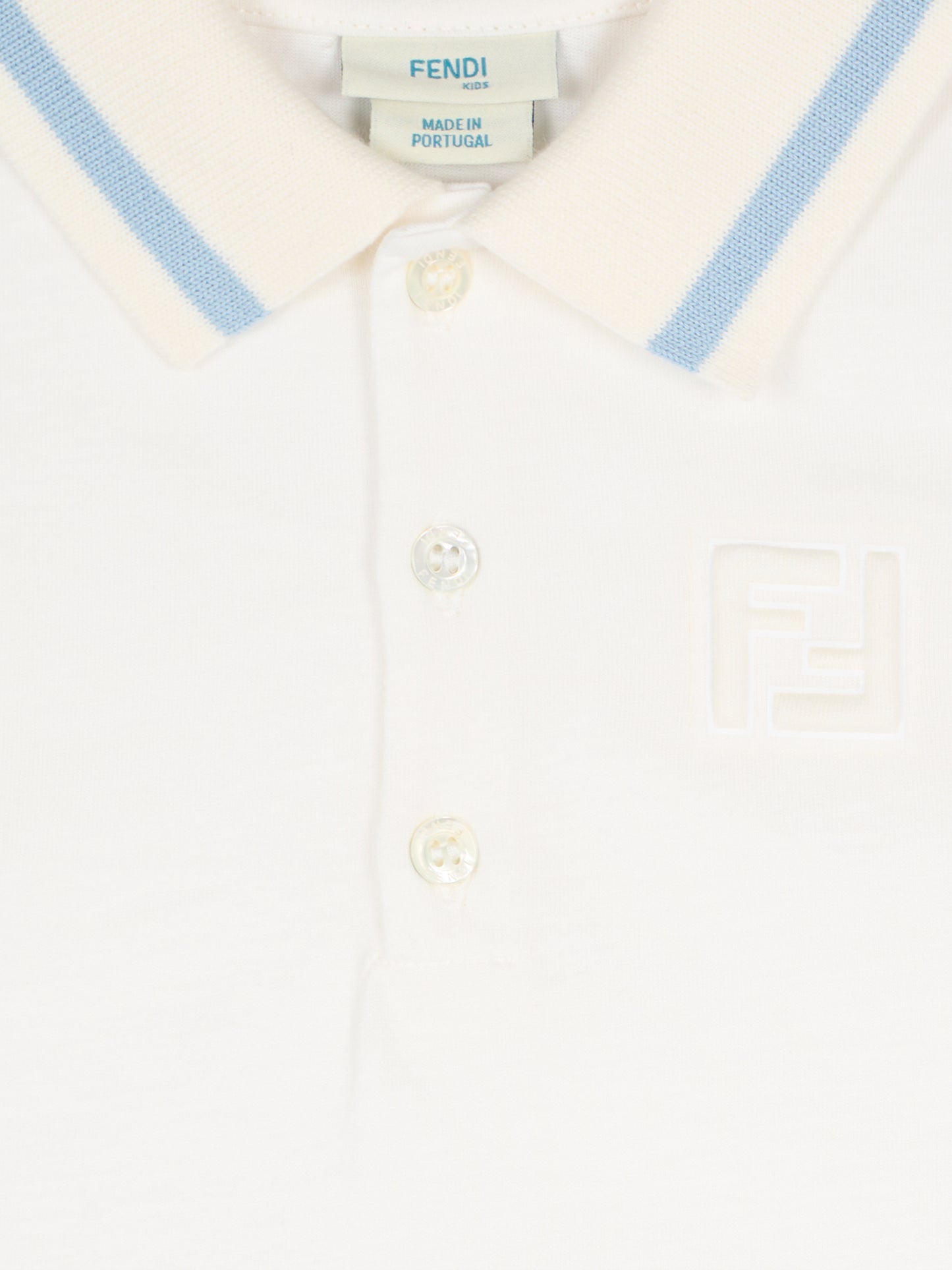 Polo avorio per neonato con FF,Fendi Kids,BMI268 7AJ F0TU9