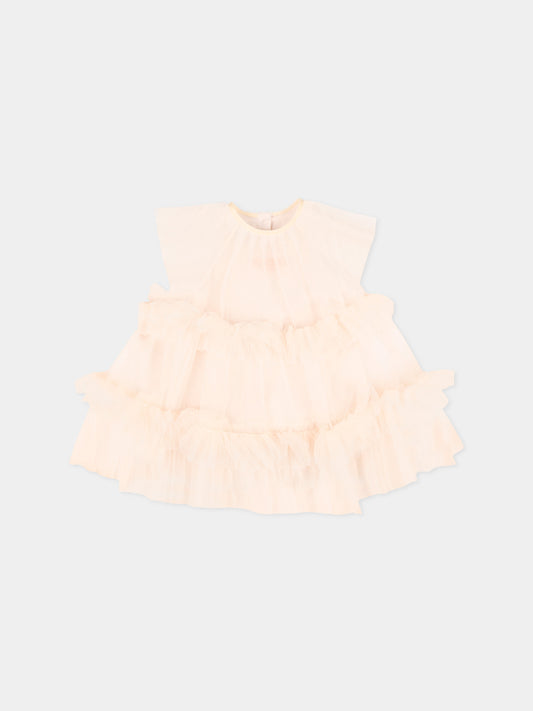Abito rosa in tulle per neonata,Fendi Kids,BFB600 AEXX F0MXV