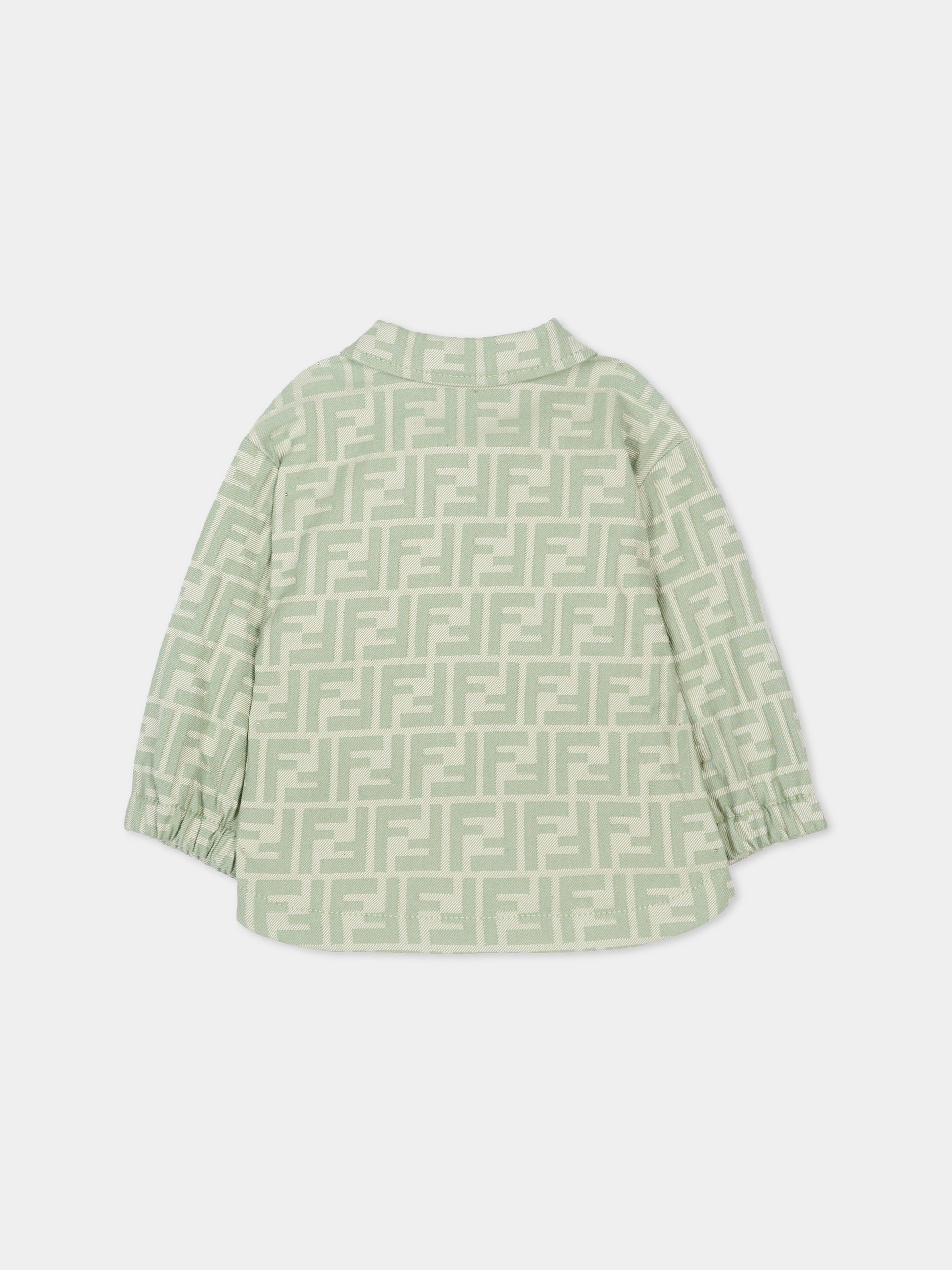 Giacca verde per neonato monogram FF,Fendi Kids,BMA146 AVW1 F1DS6