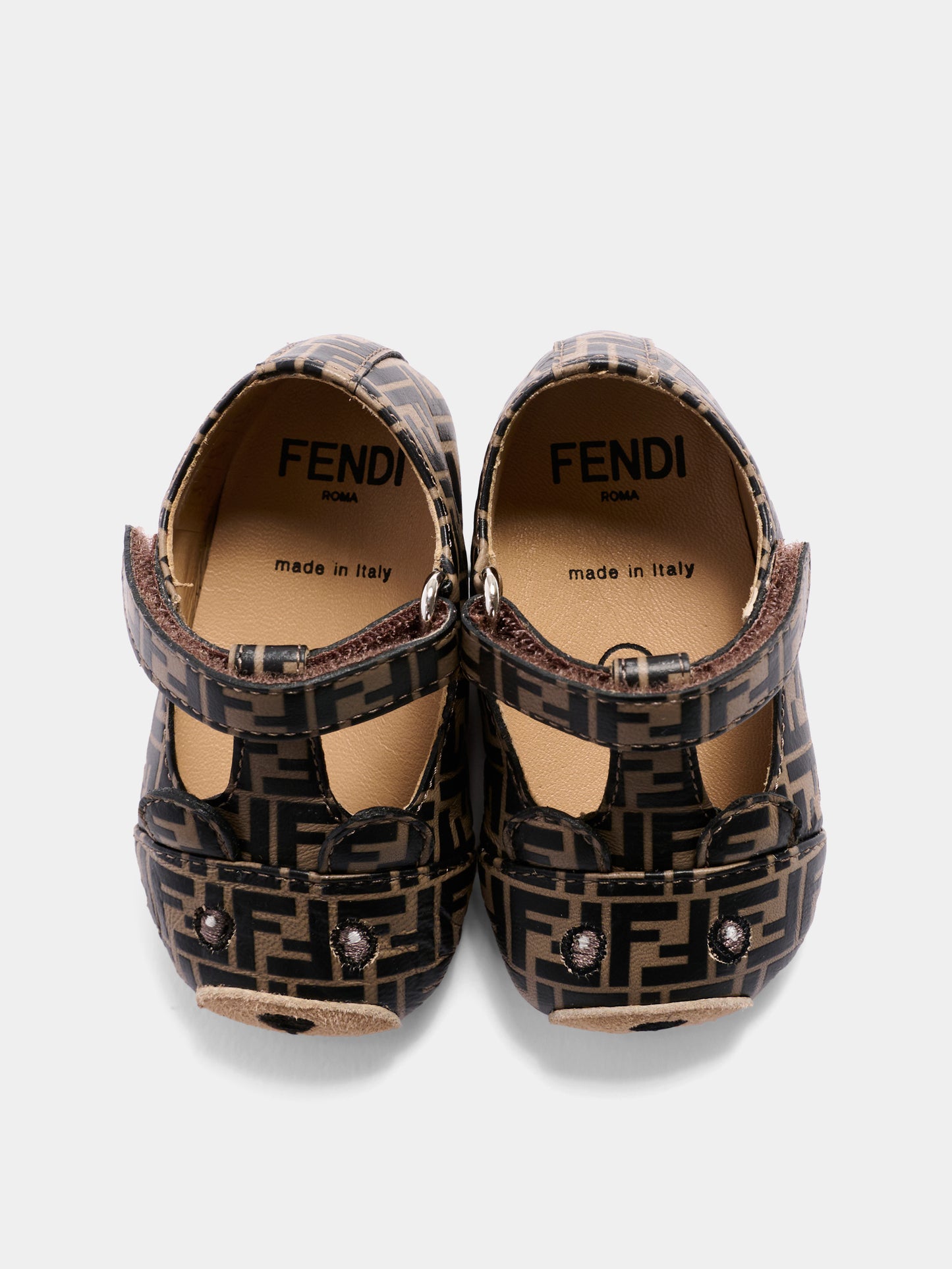 Occhi di bue marrone per neonati con logo,Fendi Kids,BUR574 AWKB F0HDP