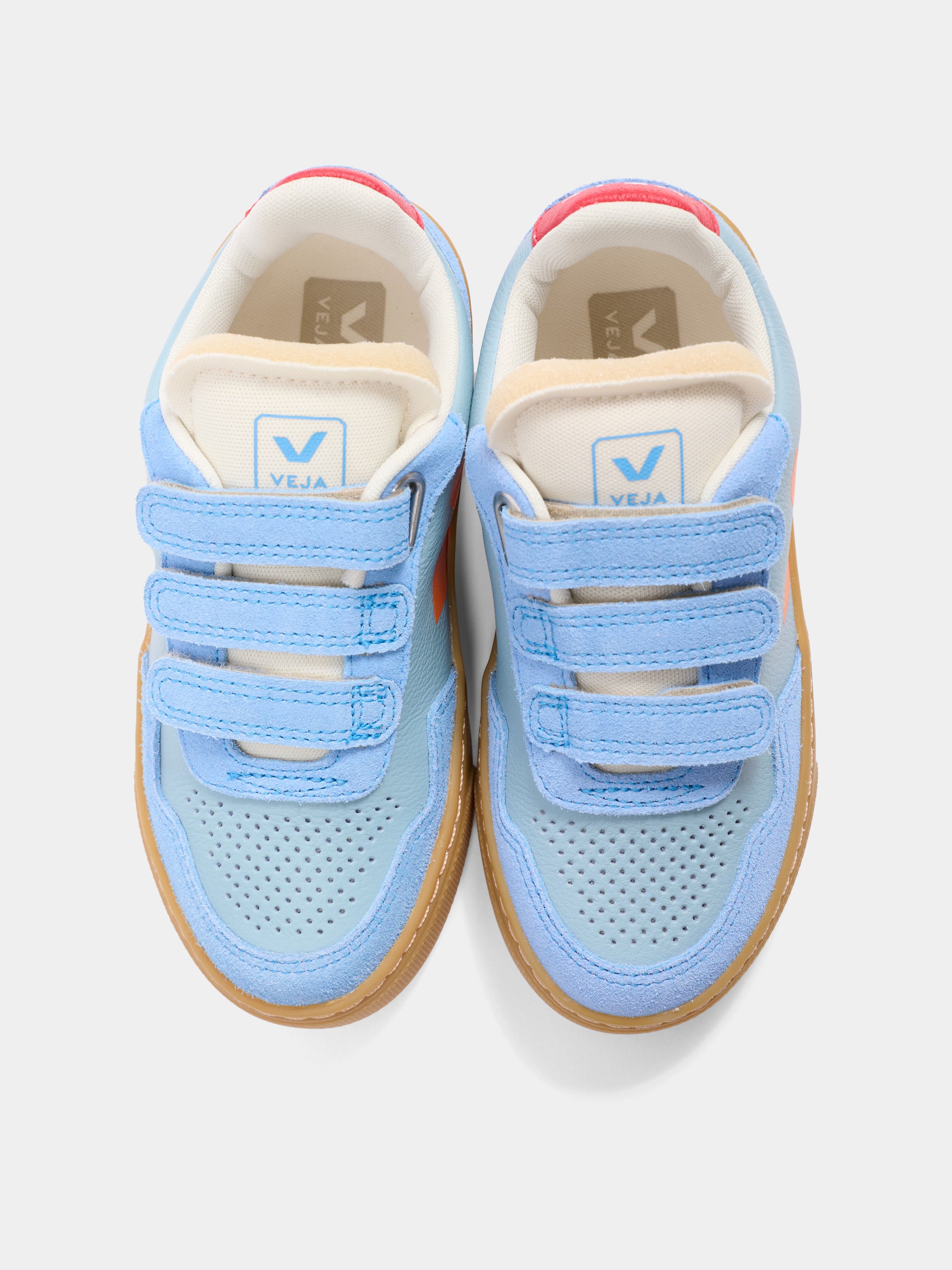 Sneakers V-90 celesti per bambino con logo,Veja,SX2021513C