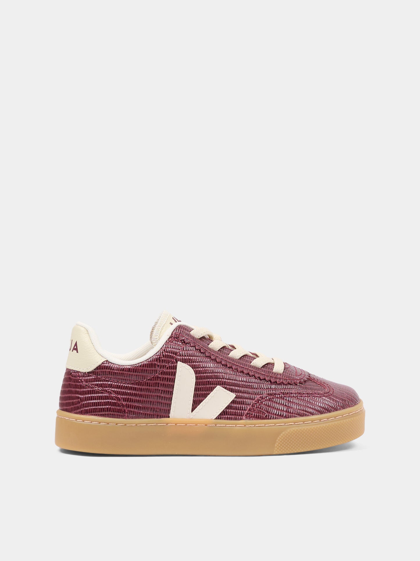 Sneakers basse bordeaux per bambini con logo,Veja,SY0221520C