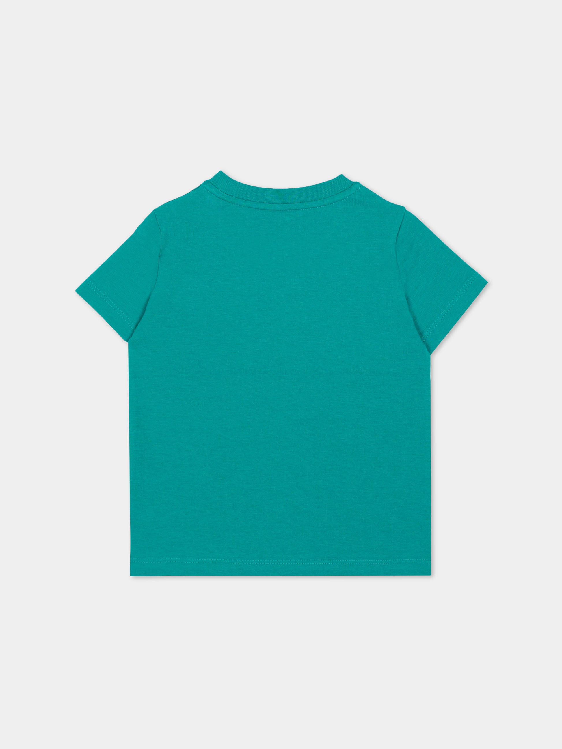 T-shirt verde per neonato con logo,Moncler Kids,L1951 8C00004 89AUM 853