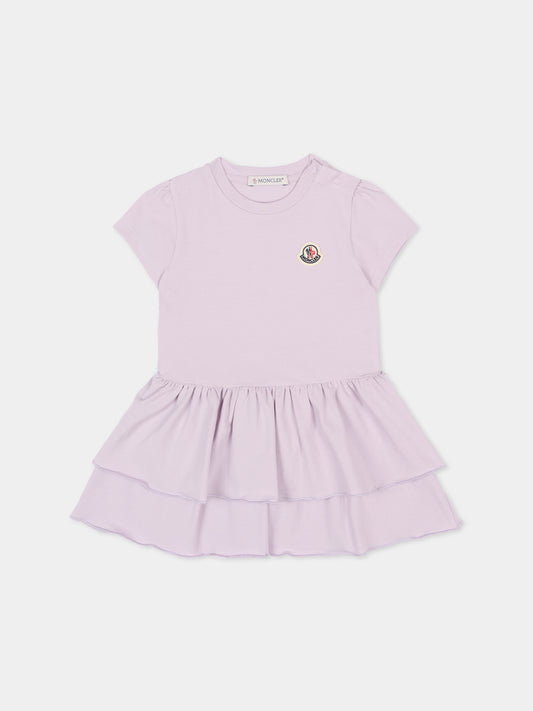Vestito lilla per neonata con logo,Moncler Kids,L1951 8I00004 89AUM 509