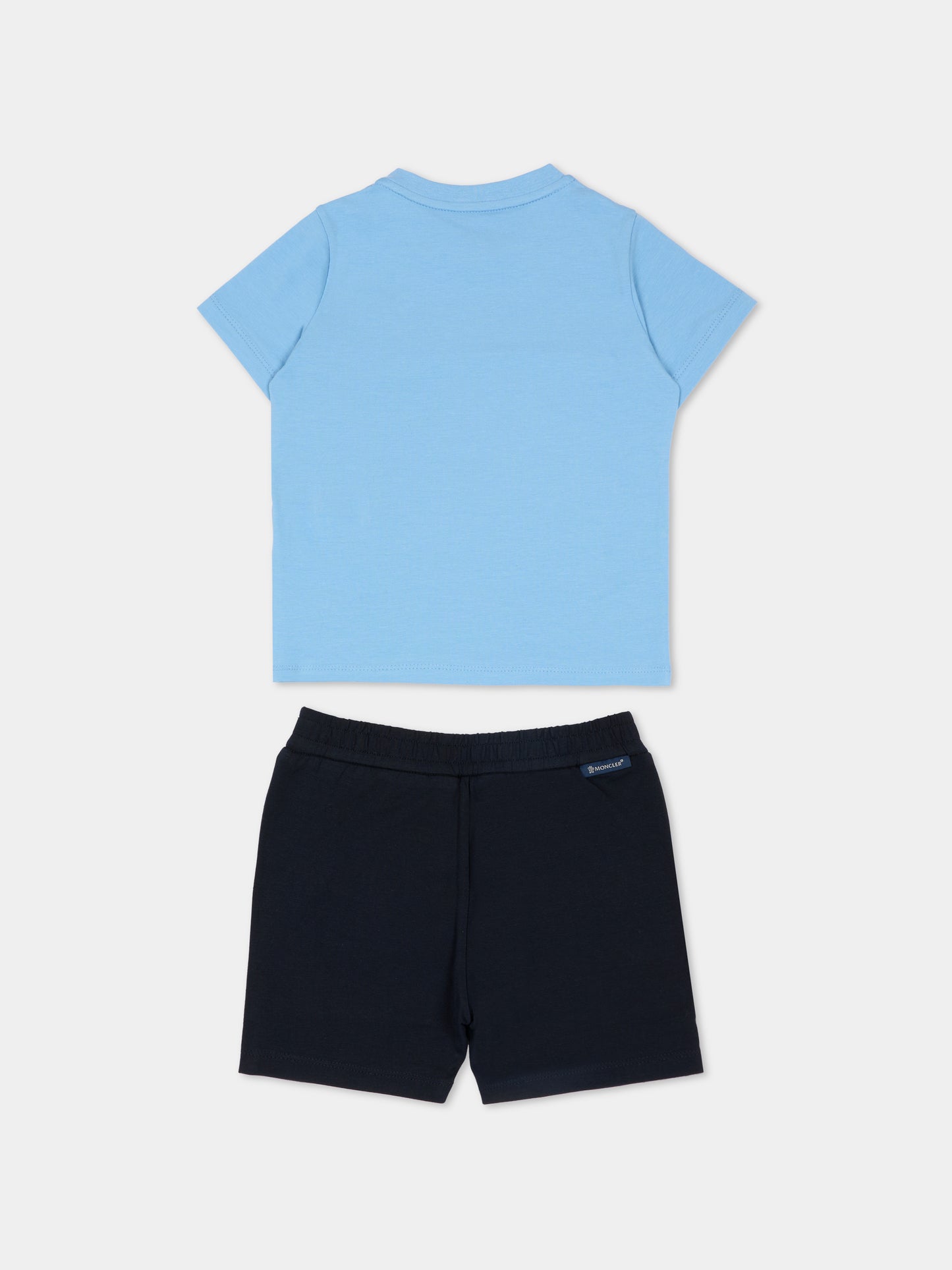 Completo azzurro per neonato con logo,Moncler Kids,L1951 8M00009 89AUM F77