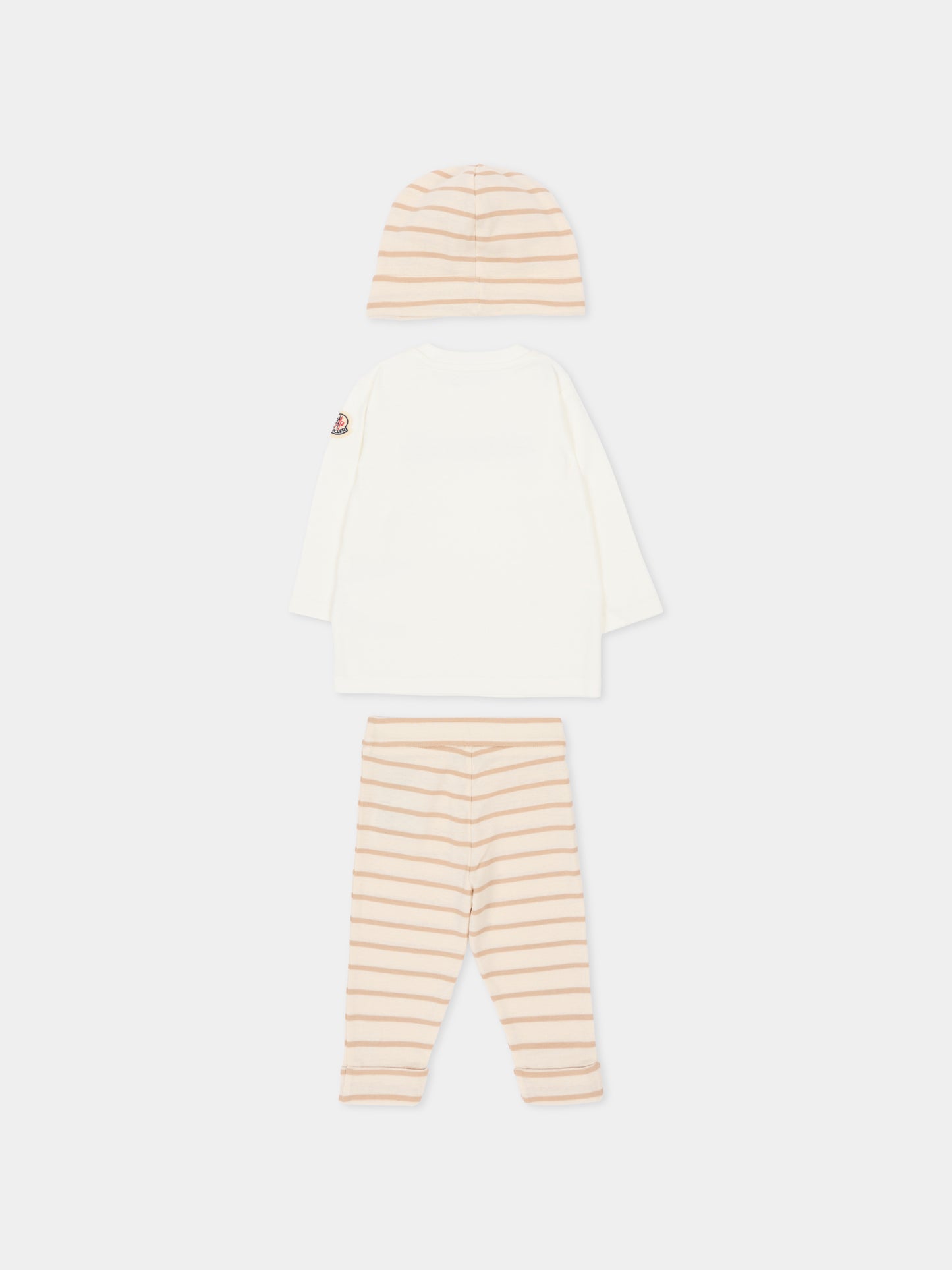 Completo nascita multicolor per neonati con logo beige,Moncler Kids,L1951 8P00001 89BA2 F20