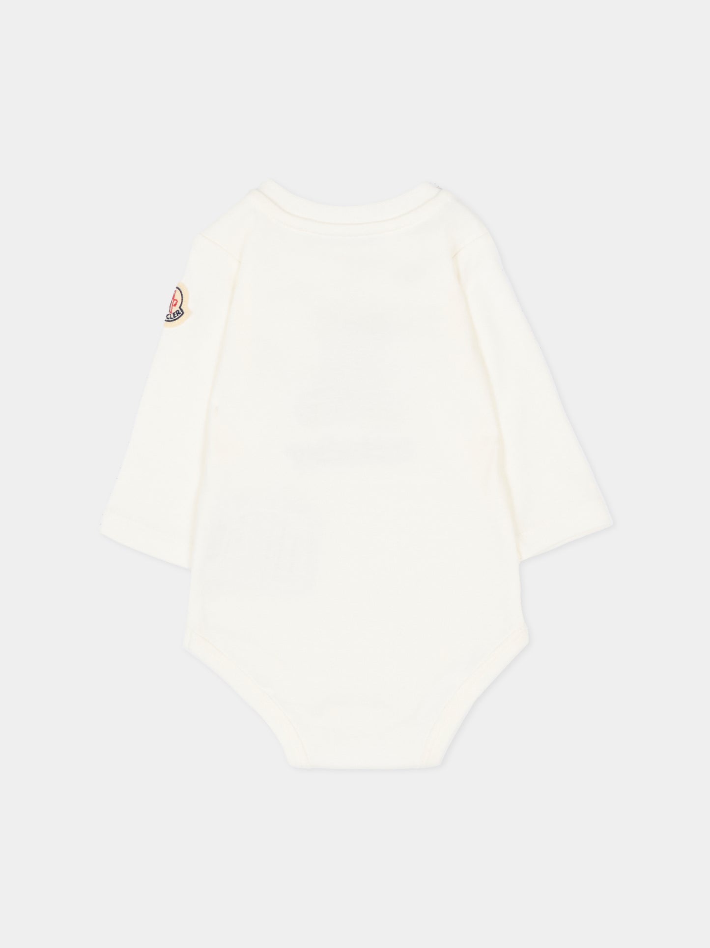 Set body avorio per neonati con orsetto,Moncler Kids,L1951 8P00003 8392E F07