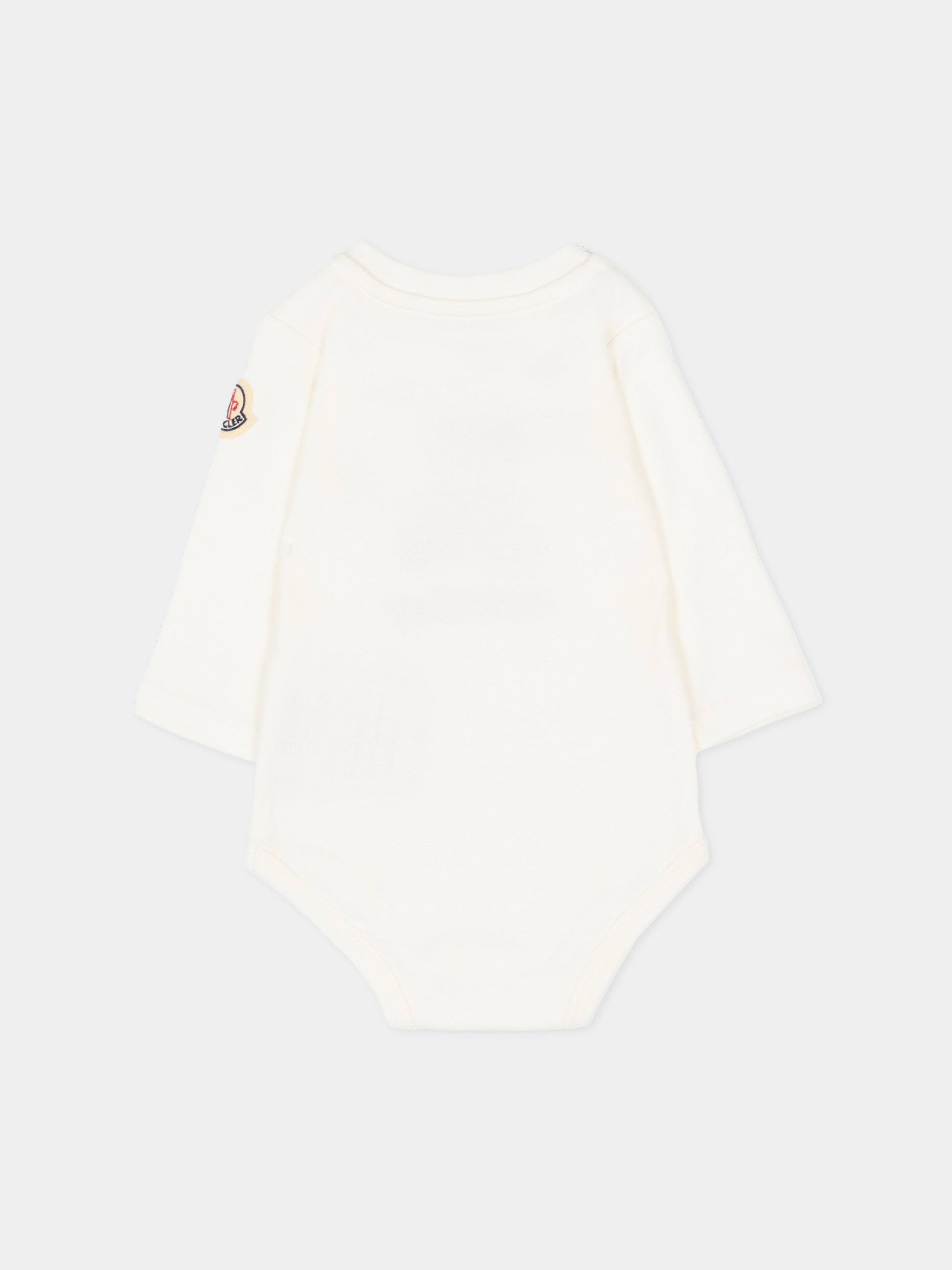 Set body avorio per neonati con orsetto,Moncler Kids,L1951 8P00003 8392E F07