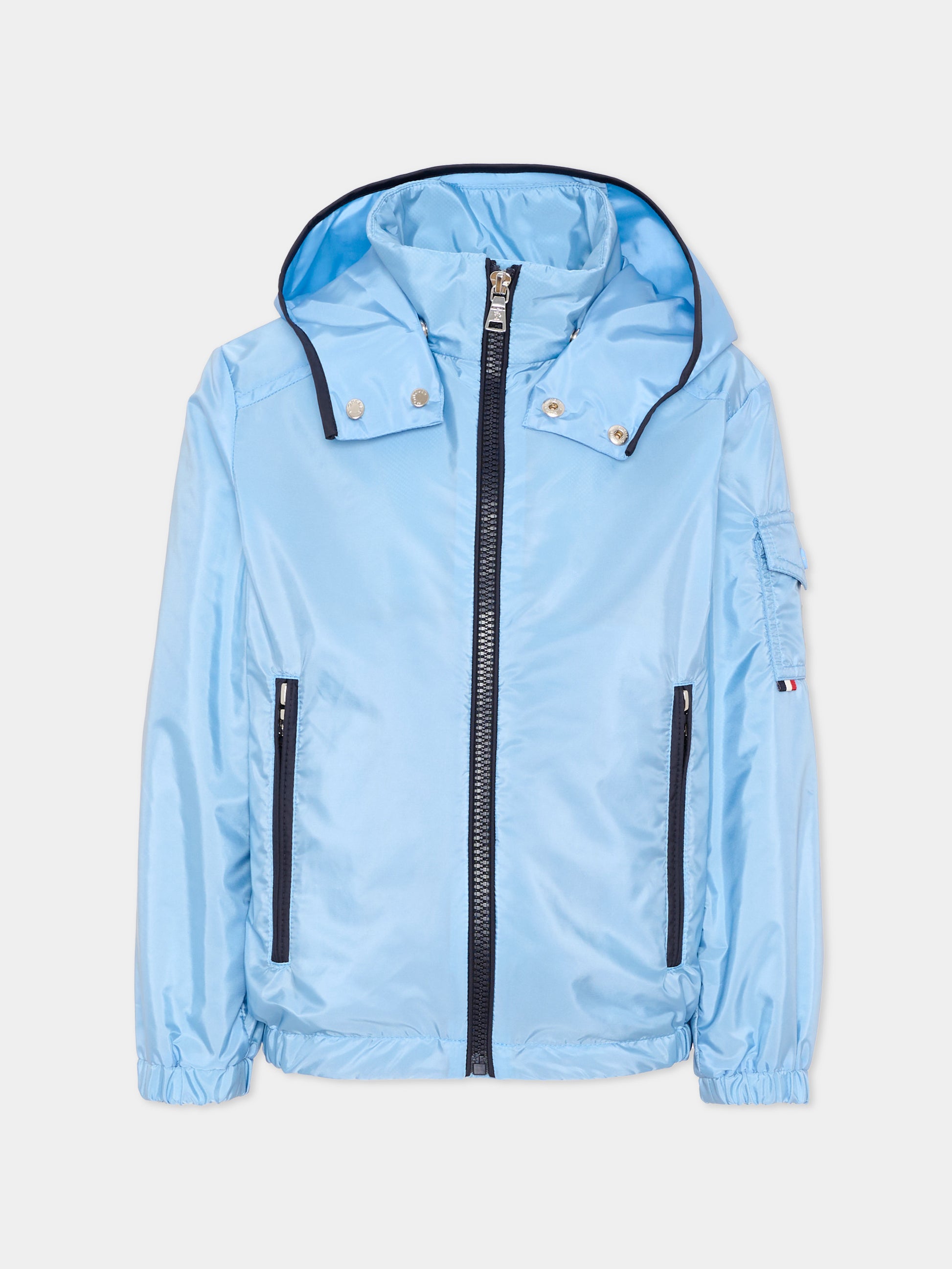 Giacca a vento azzurra Banu per bambino con logo,Moncler Kids,L1954 1A00010 539ZD 71E