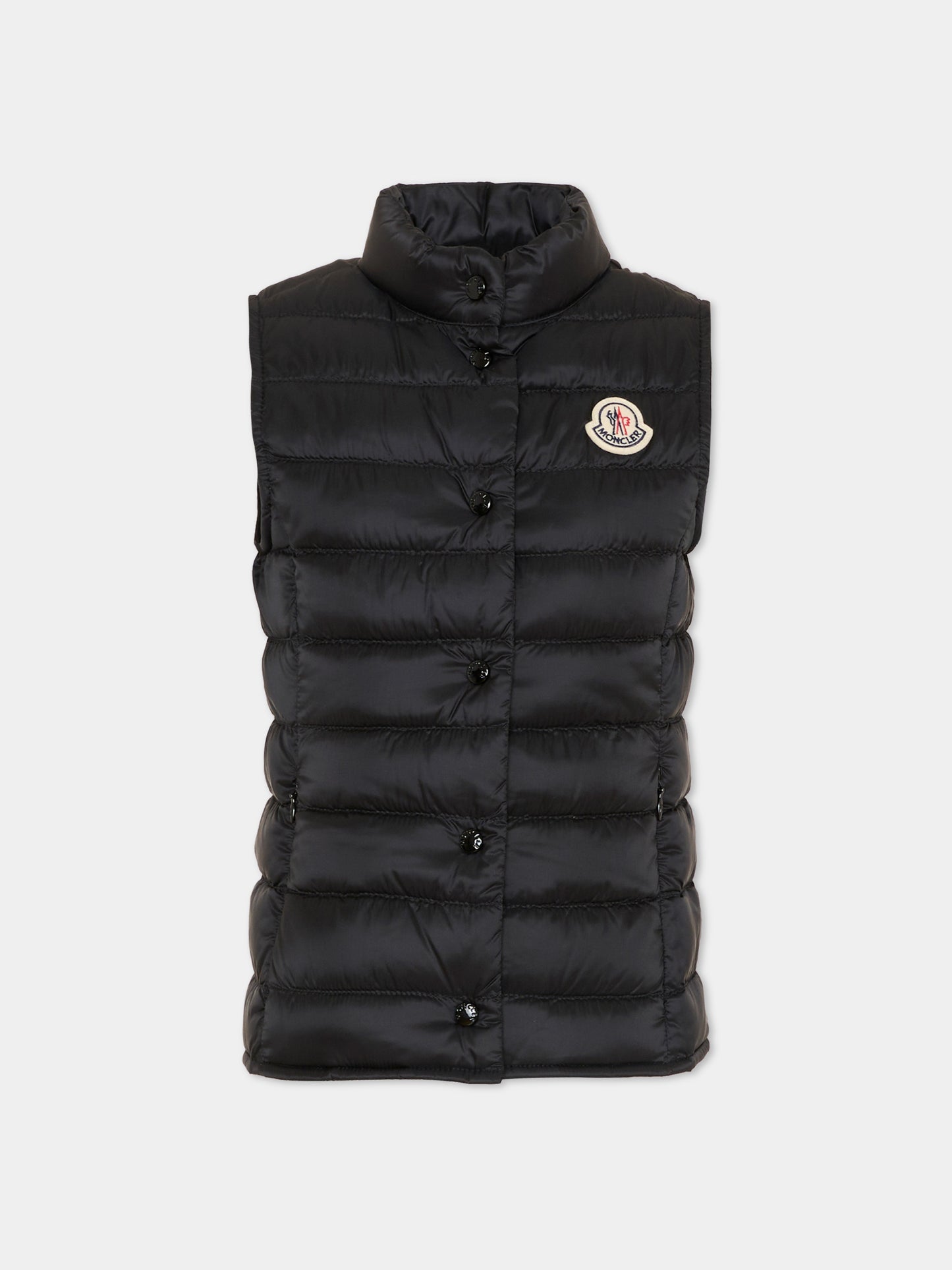 Gilet Liane nero per bambina con logo,Moncler Kids,L1954 1A00033 597YF 999