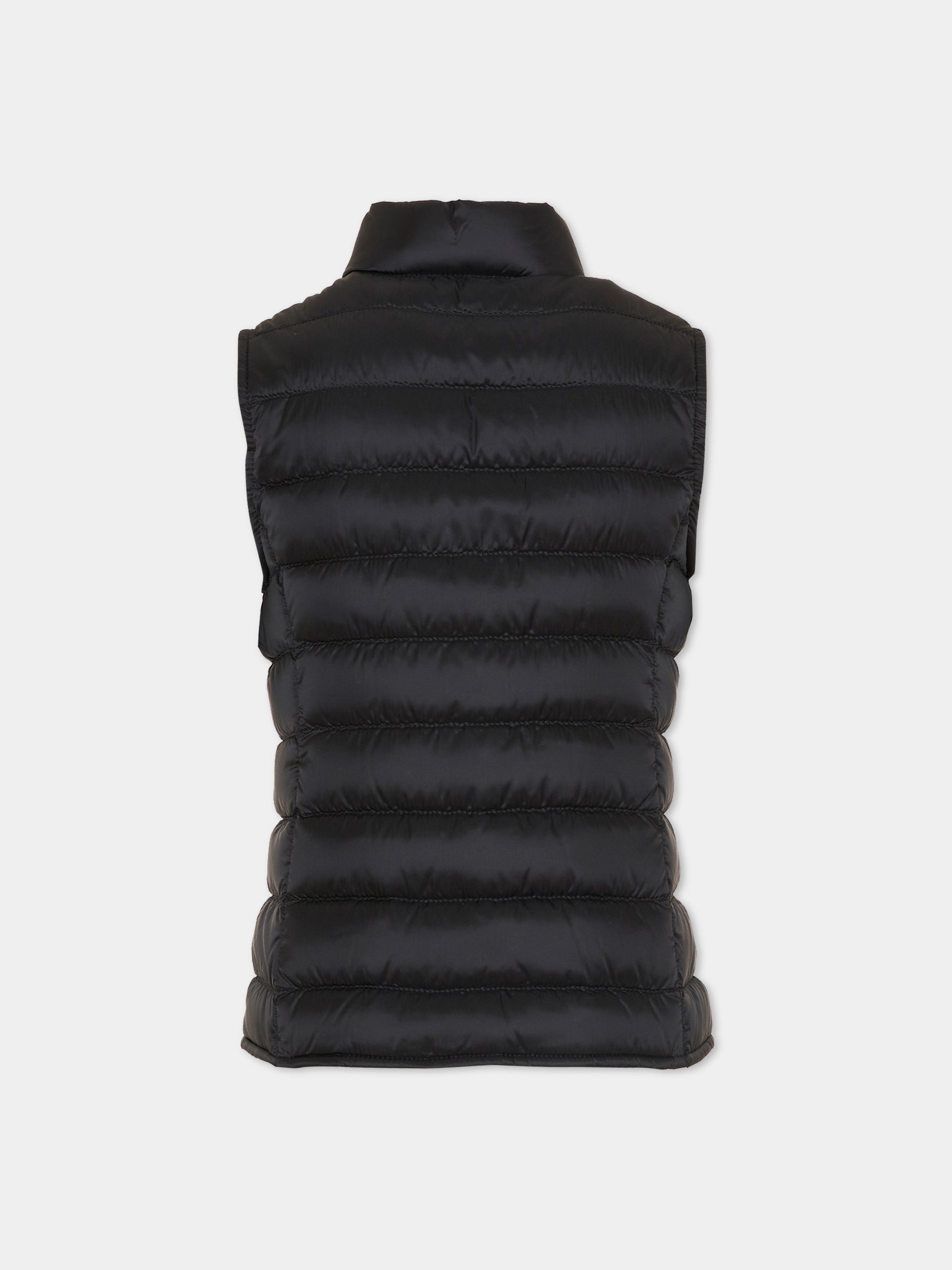 Gilet Liane nero per bambina con logo,Moncler Kids,L1954 1A00033 597YF 999