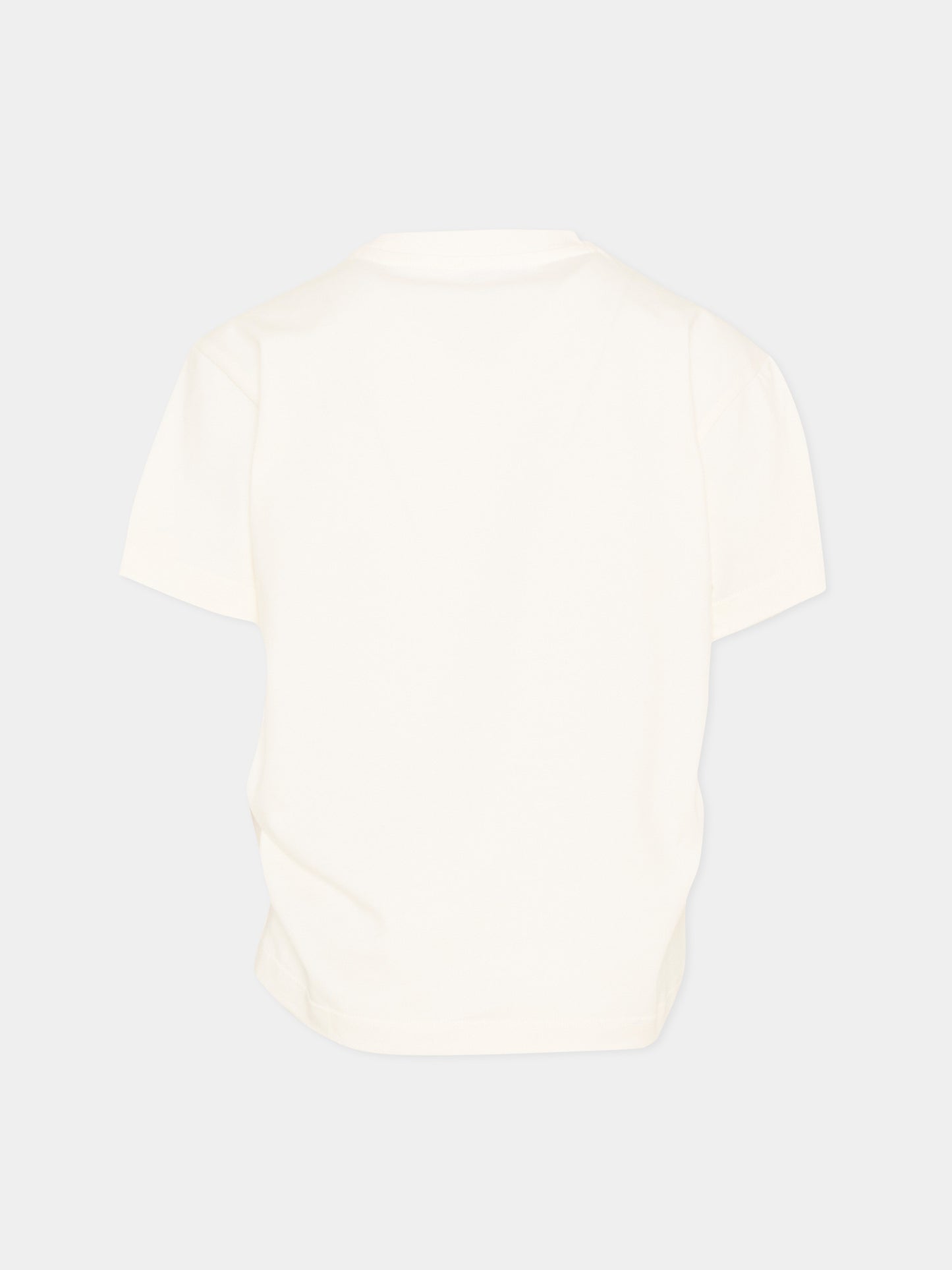 T-shirt avorio per bambina con logo,Pinko,KFTS041.C.JE017.D804