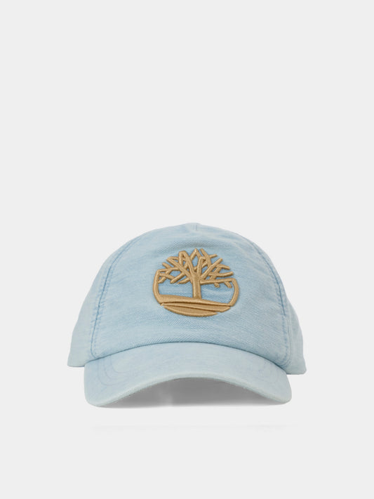 Cappello azzurro per bambino con logo,Timberland,T60415 Z18