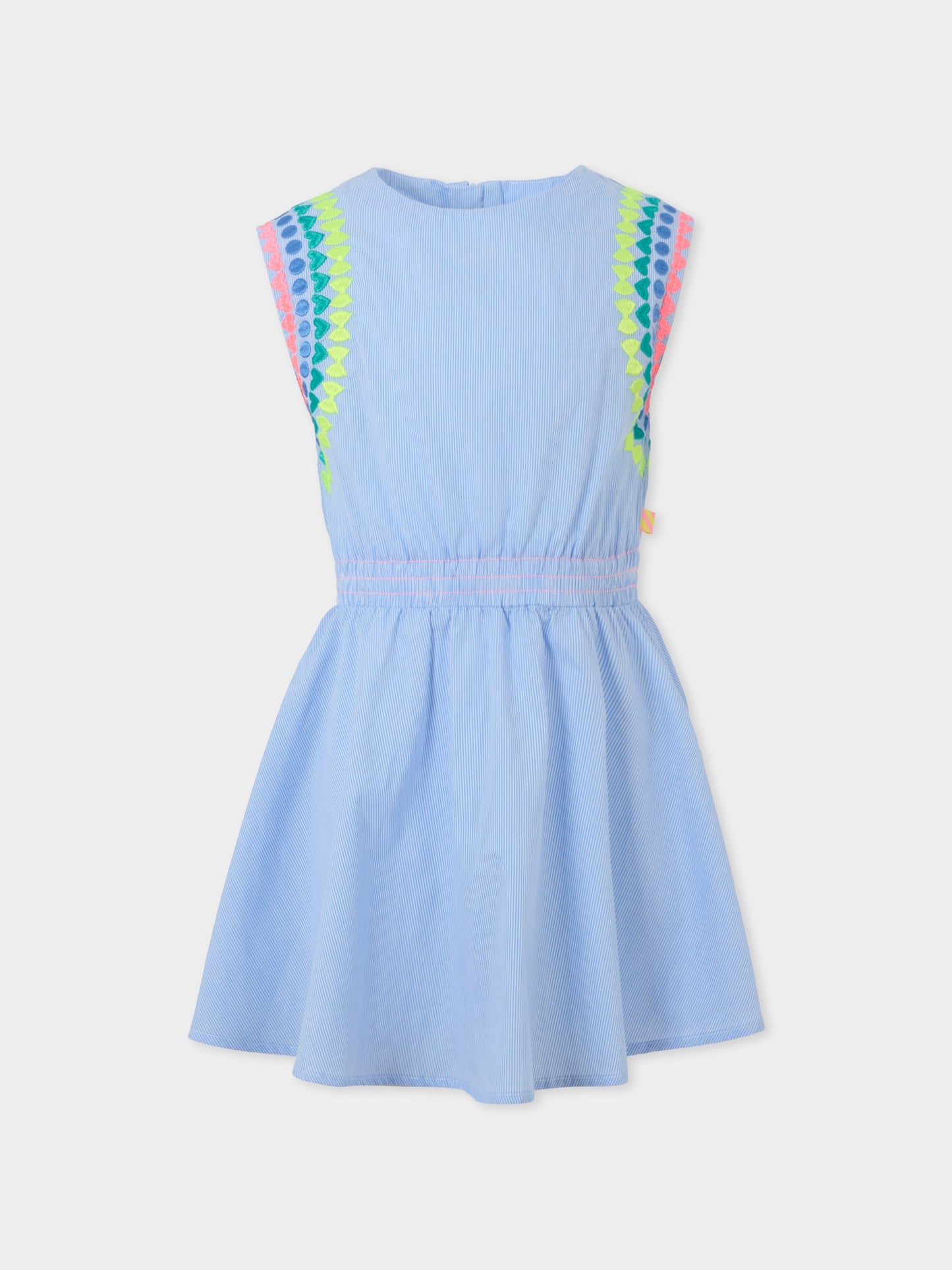 Vestito blu per bambina con ricami,Billieblush,U20960 76F