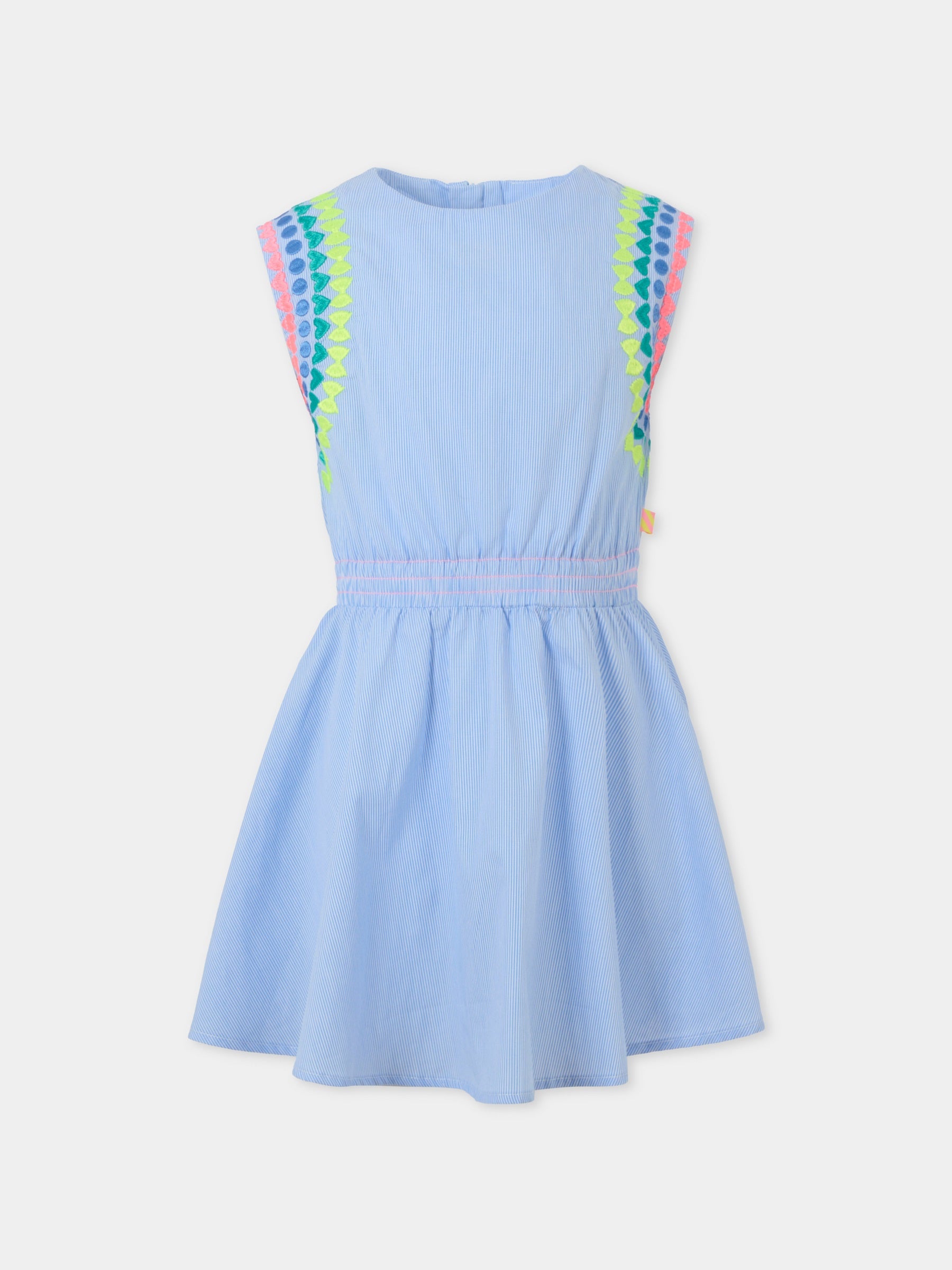 Vestito blu per bambina con ricami,Billieblush,U20960 76F