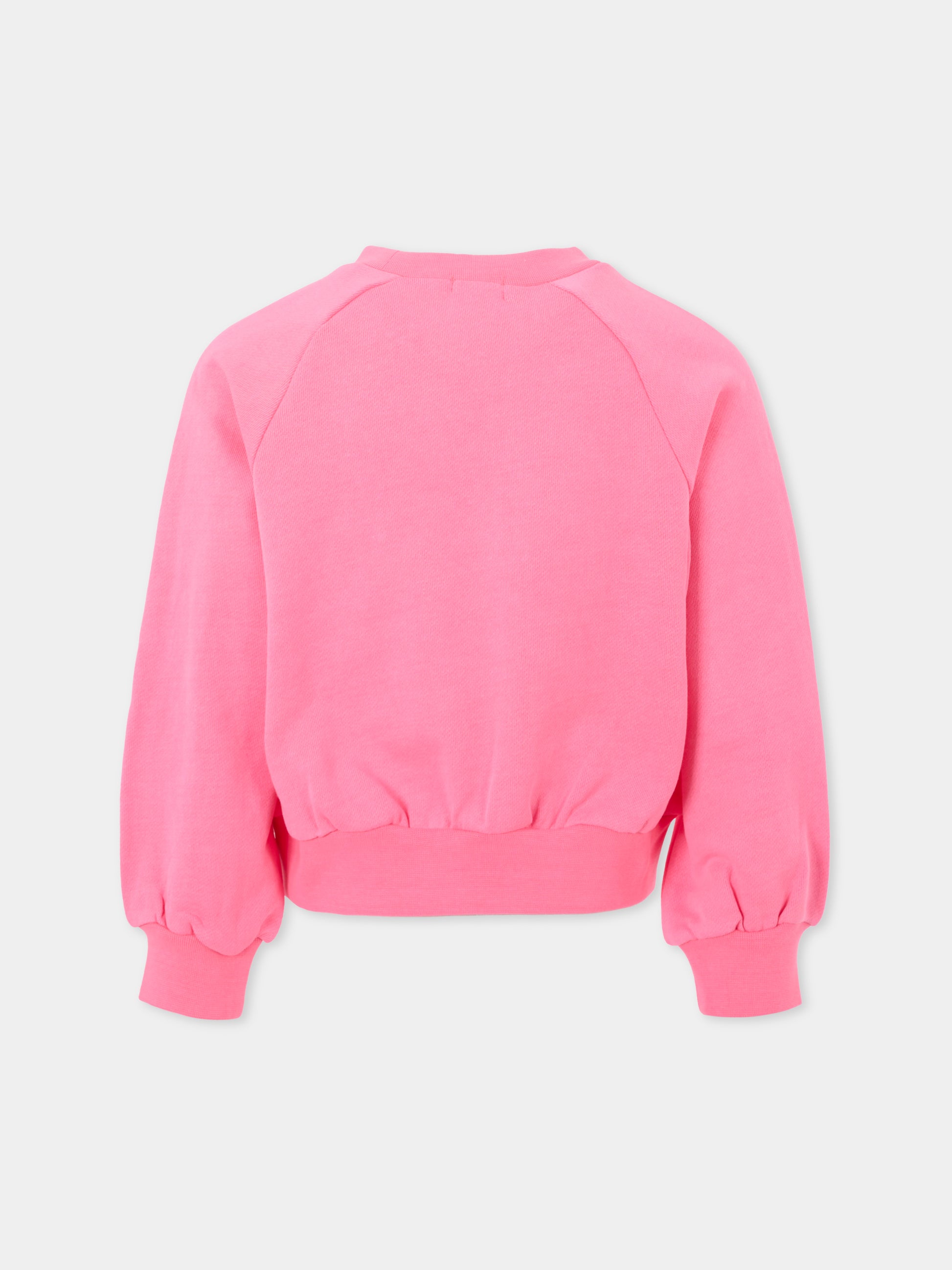 Felpa rosa per bambina con cuori,Billieblush,U21035 47A