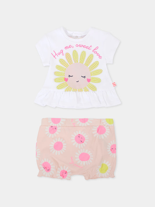 Completo bianco per neonata con margherita,Billieblush,U21081 N34