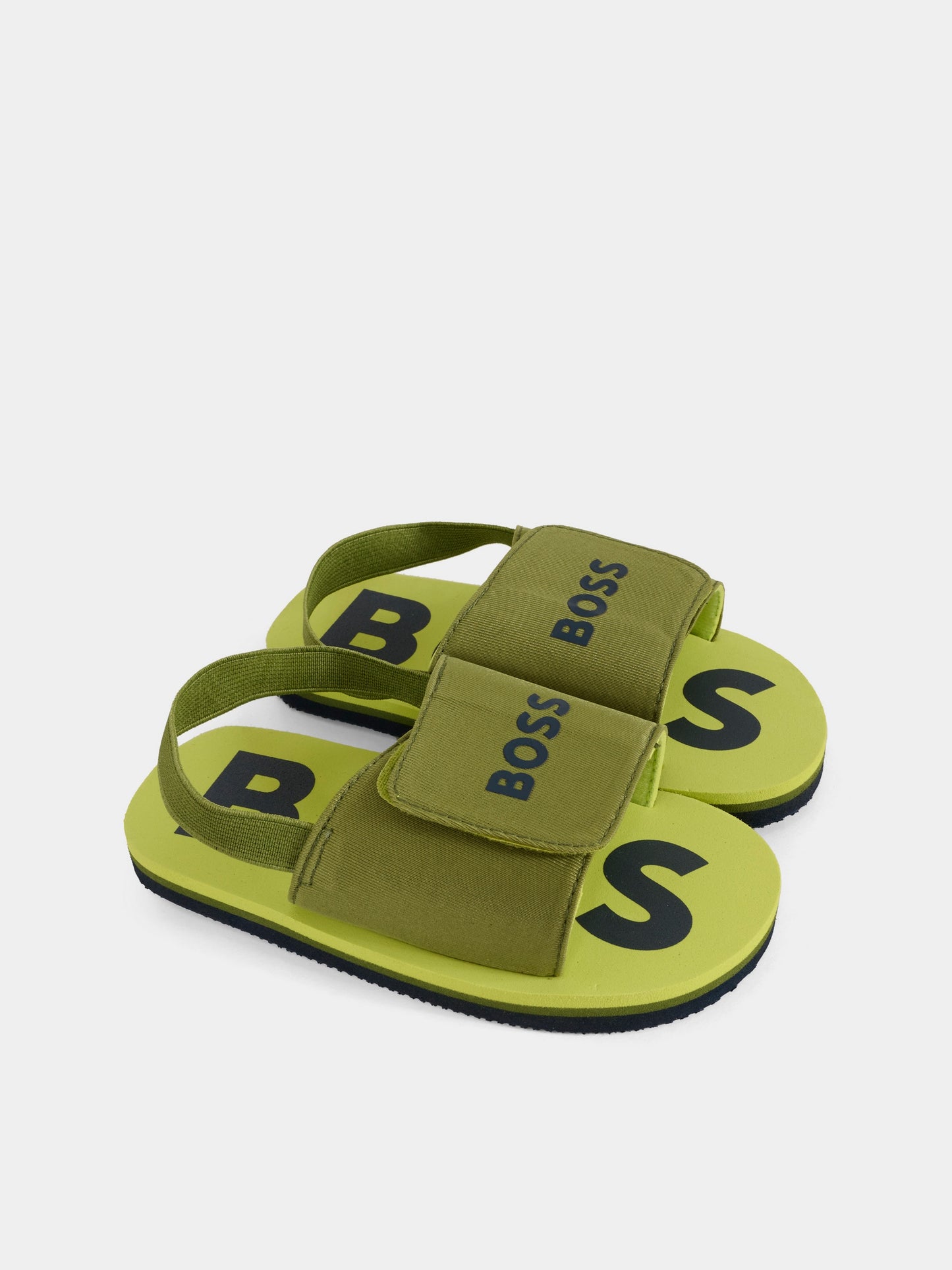 Sandali verdi per neonato e bambino con logo,Boss,J52156 673