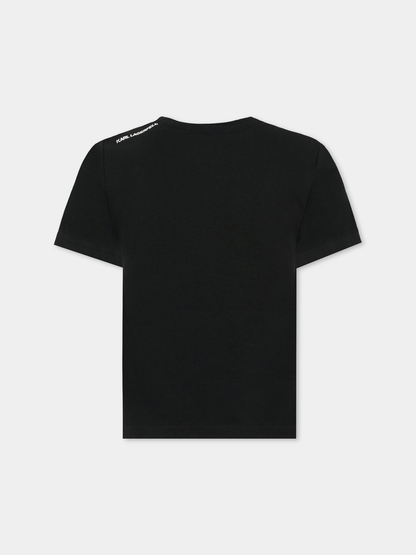 T-shirt nera per bambini con Karl Lagerfeld,Karl Lagerfeld Kids,Z30438 09B