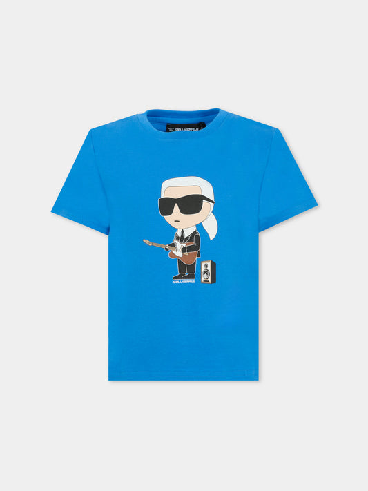 T-shirt blu per bambino con Karl Lagerfeld,Karl Lagerfeld Kids,Z30438 816