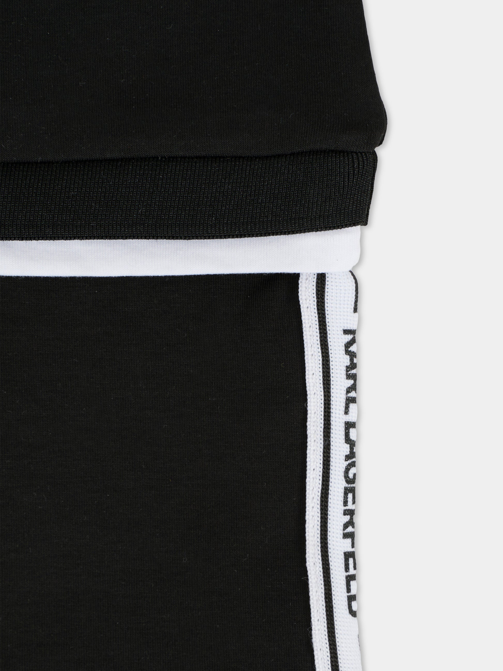 Pagliaccetto nero per neonato con logo,Karl Lagerfeld Kids,Z30500 09B