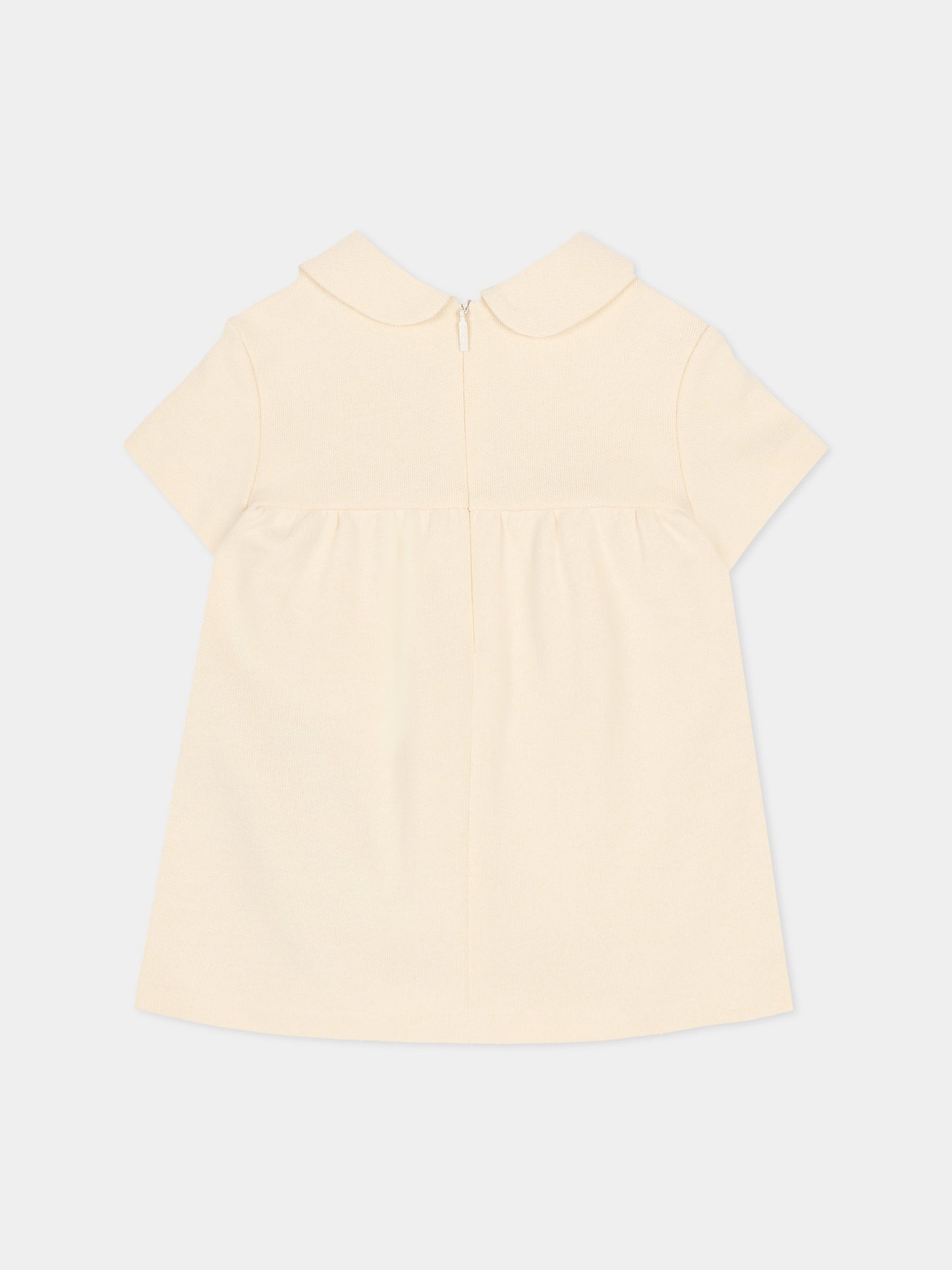 Vestito avorio per neonata con morsetto,Gucci Kids,859754 XJHR9 9908
