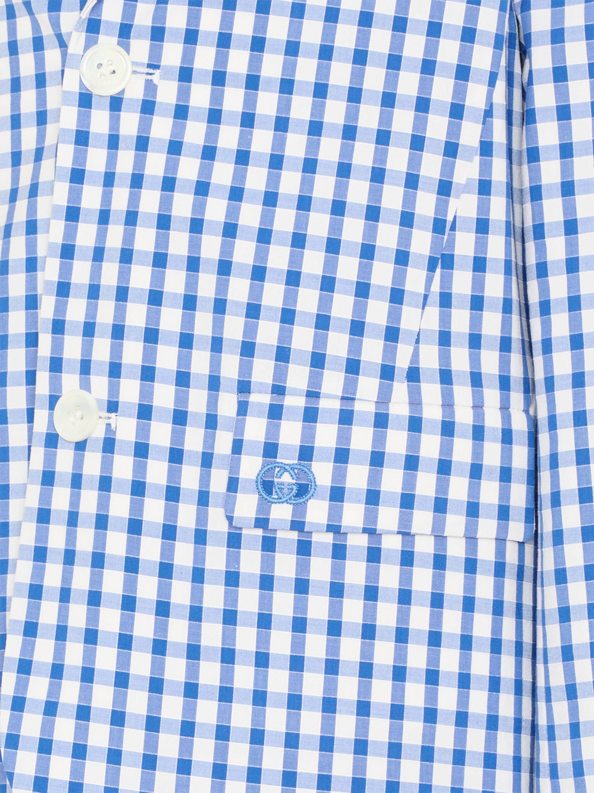 Giacca blu per bambino a quadri vichy con logo,Gucci Kids,848674 XWA75 4337