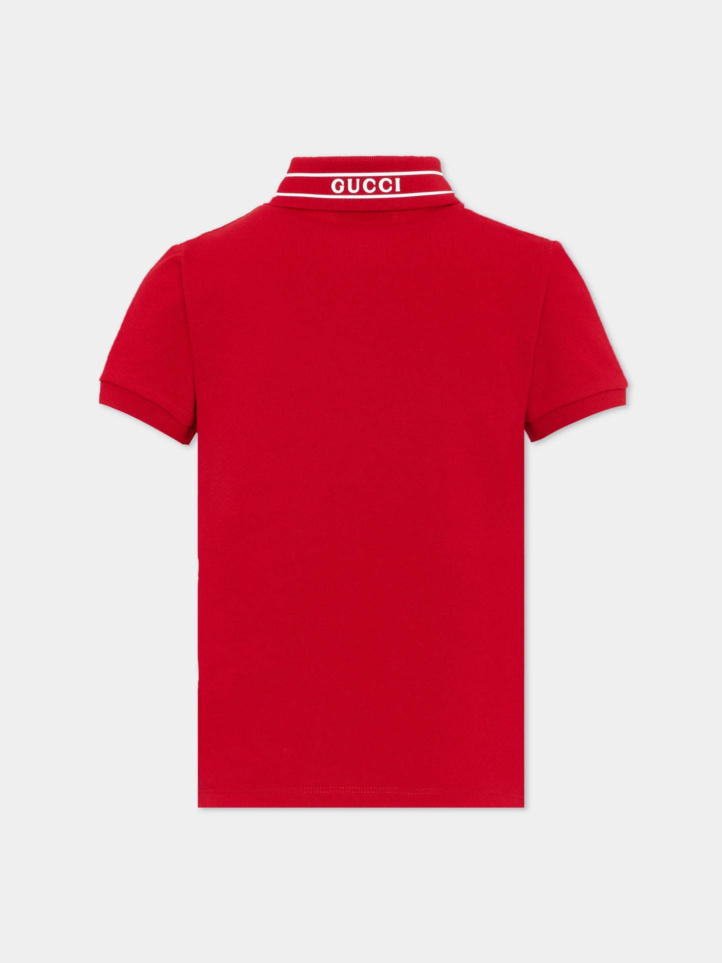 Polo rossa per bambino con logo,Gucci Kids,805405 XJHNL 6540
