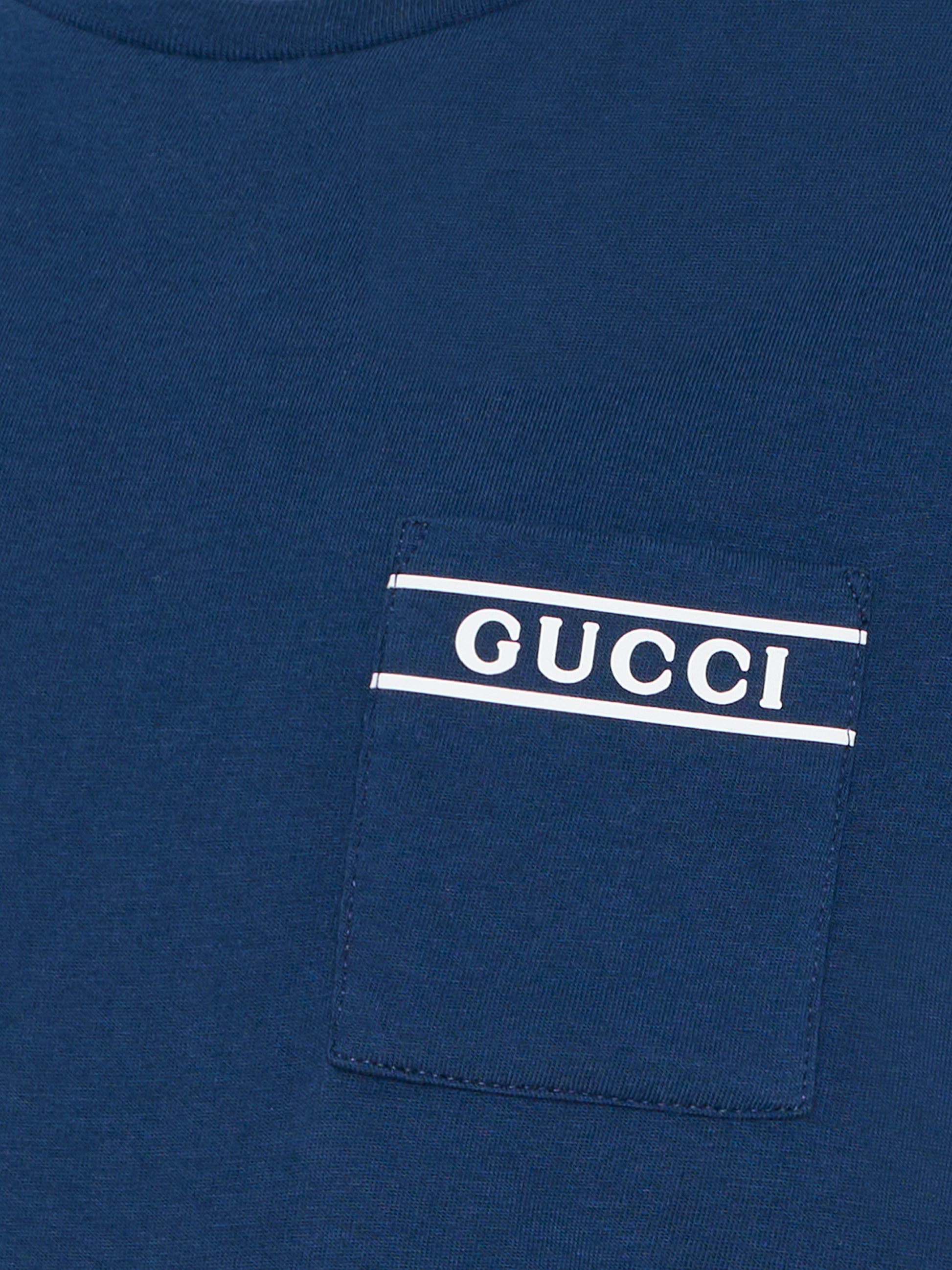 T-shirt blu per bambino con logo,Gucci Kids,849686 XJHNU 4087