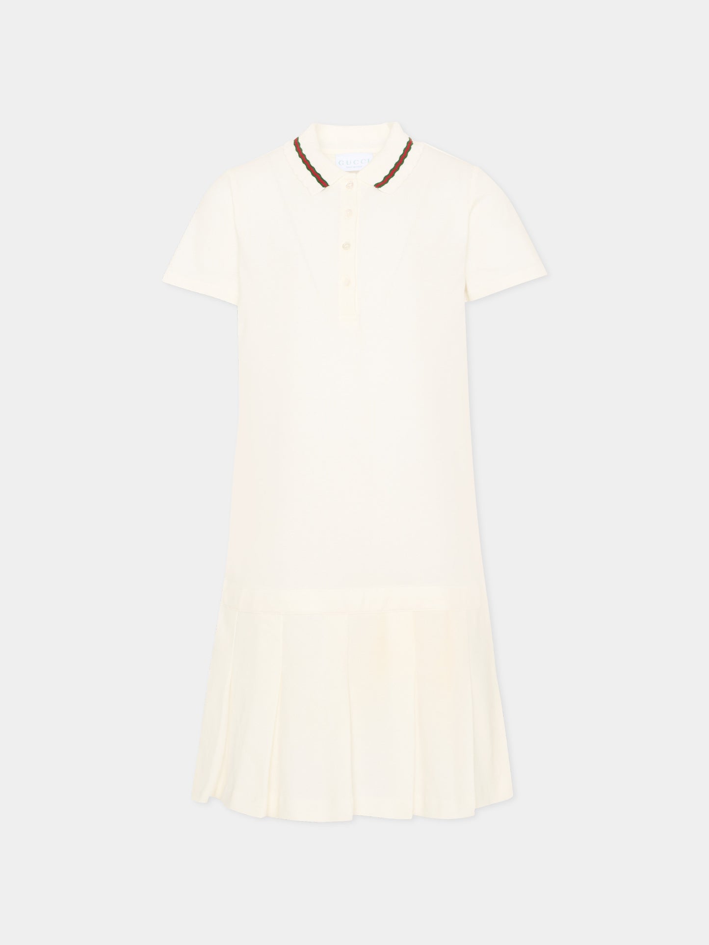 Ivory dress for Girl with pleats