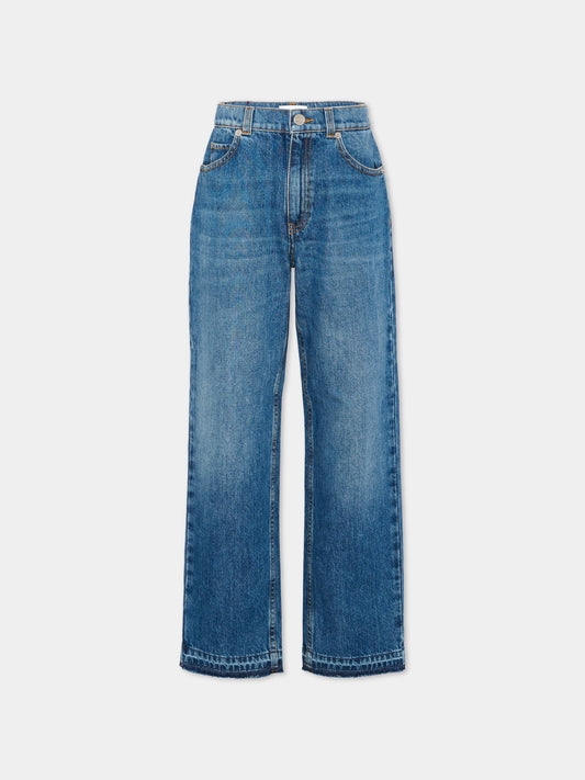 Jeans denim per bambini con patch logo,Gucci Kids,852060 XDDEW 4011