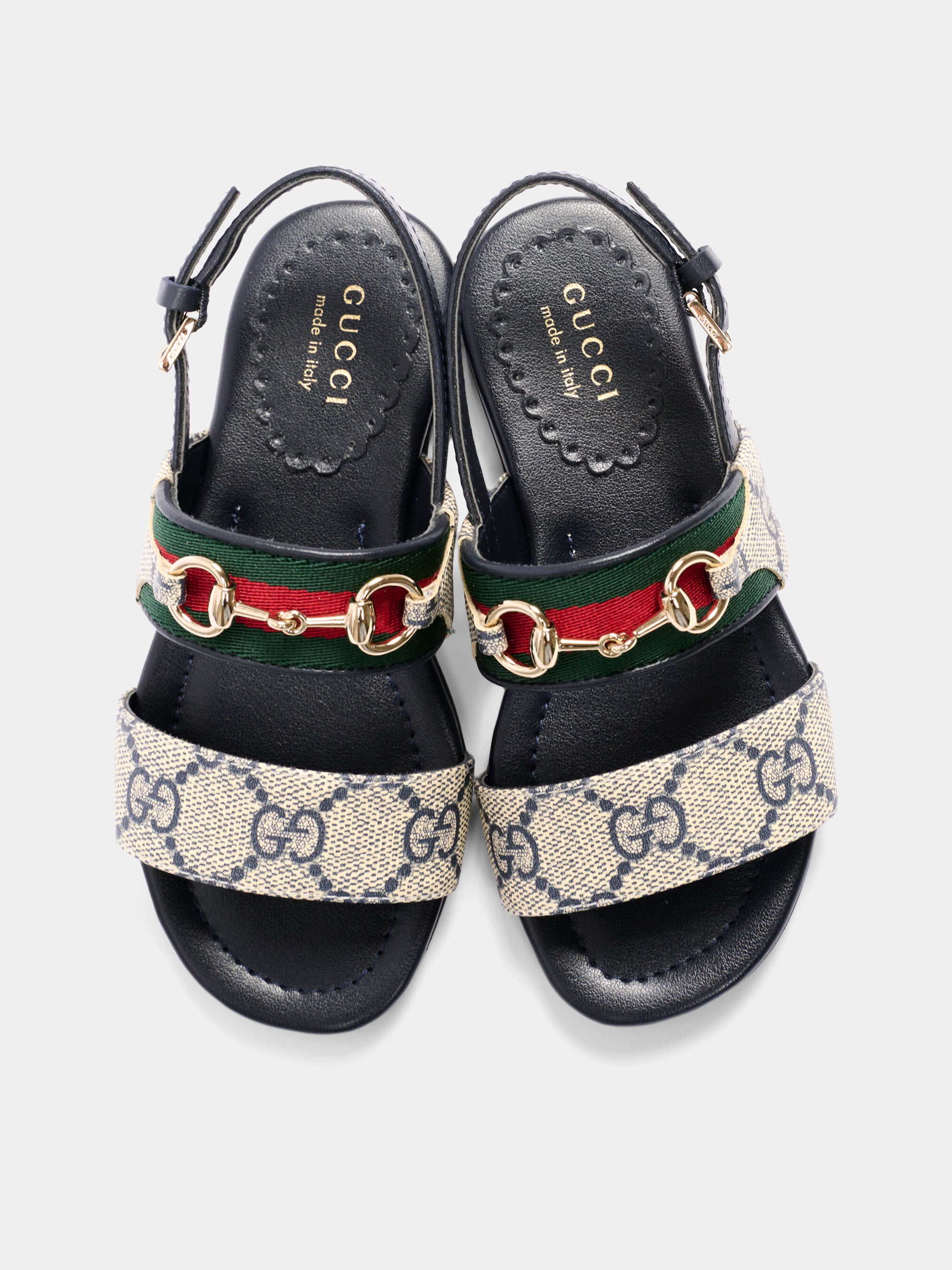 Sandali beige per bambina con Web,Gucci Kids,862409 FAFM7 4061