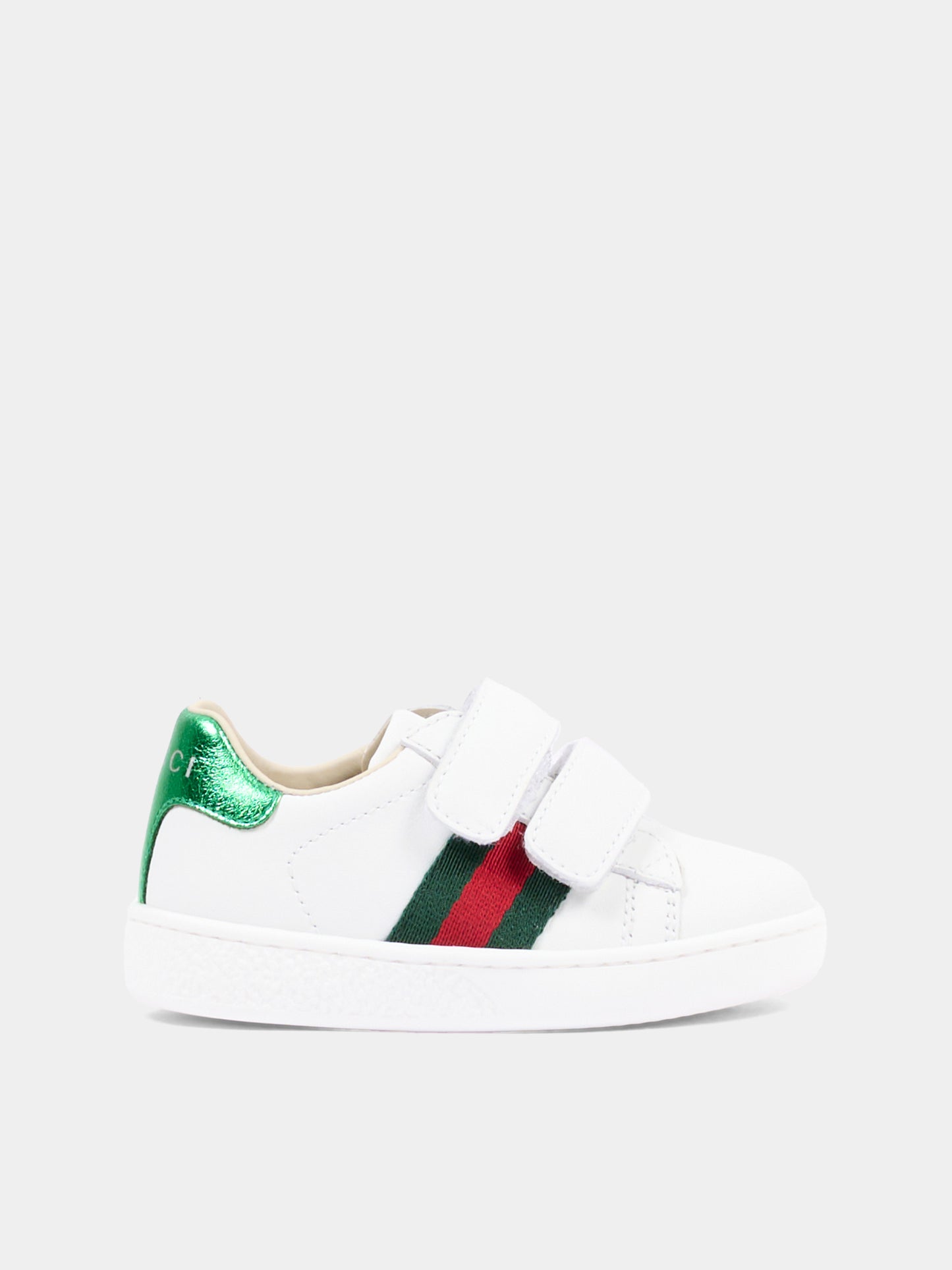 Sneakers bianche Web per bambini,Gucci Kids,455447 CPWP0 9085