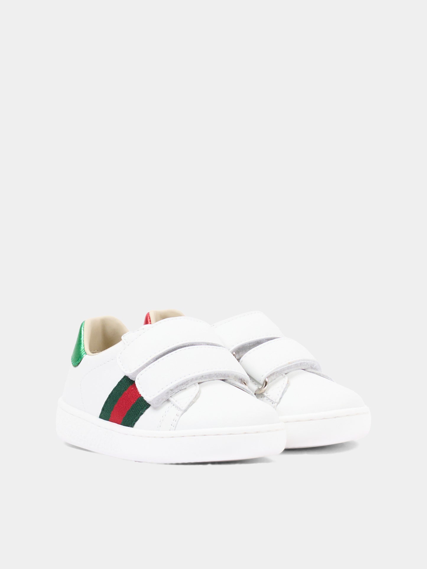 Sneakers bianche Web per bambini,Gucci Kids,455447 CPWP0 9085