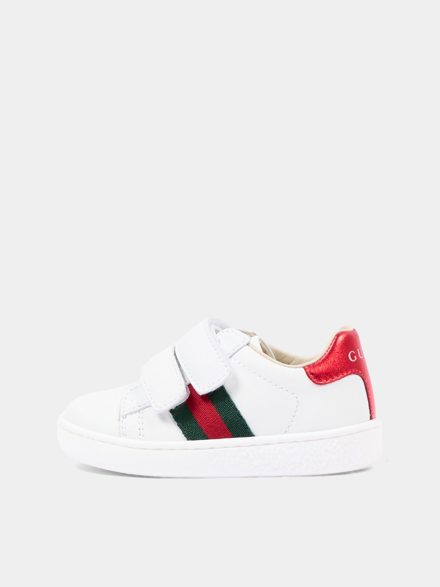 Sneakers bianche Web per bambini,Gucci Kids,455447 CPWP0 9085
