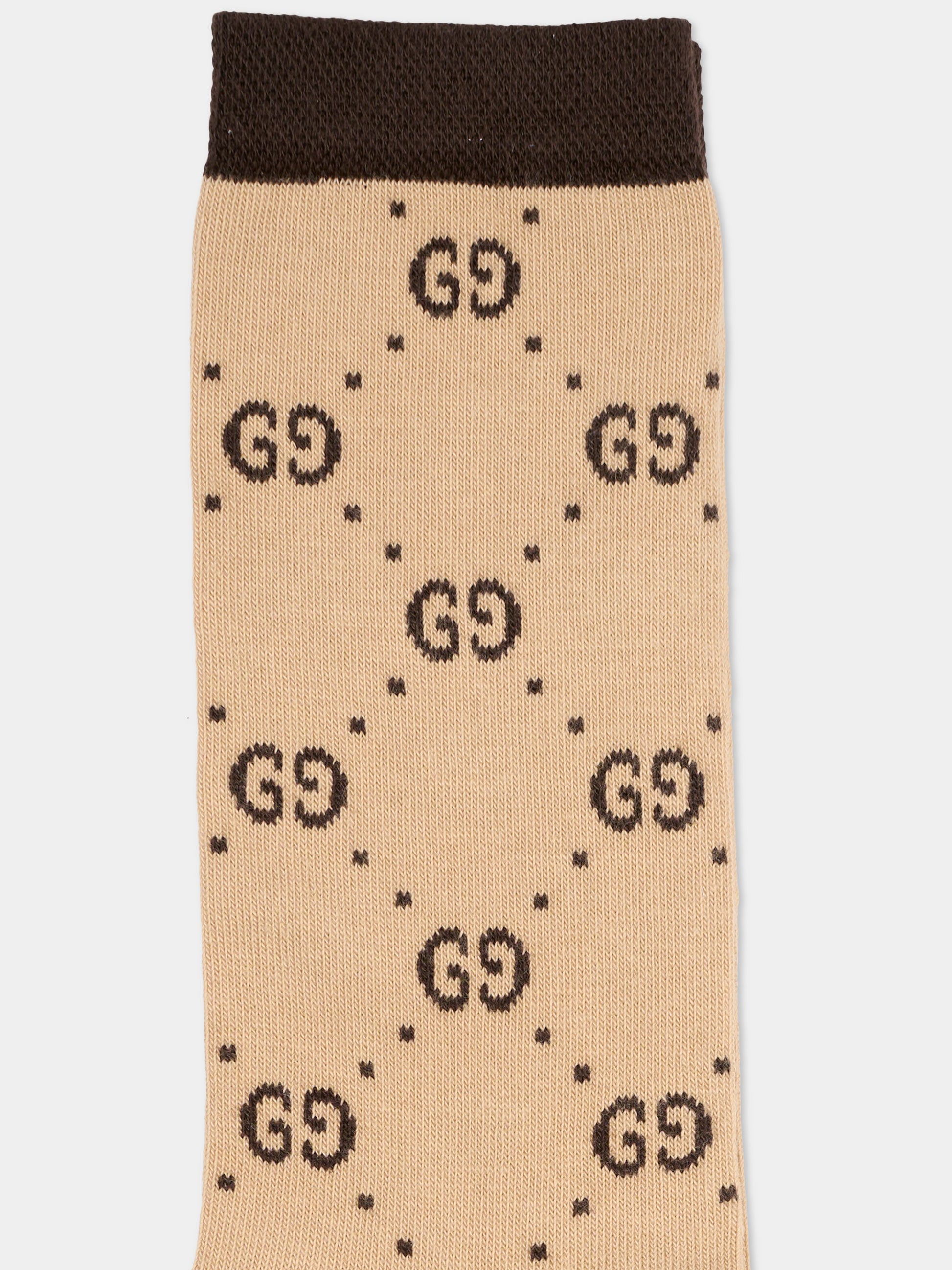 Calzini beige per bambini con GG,Gucci Kids,503509 4K541 9764