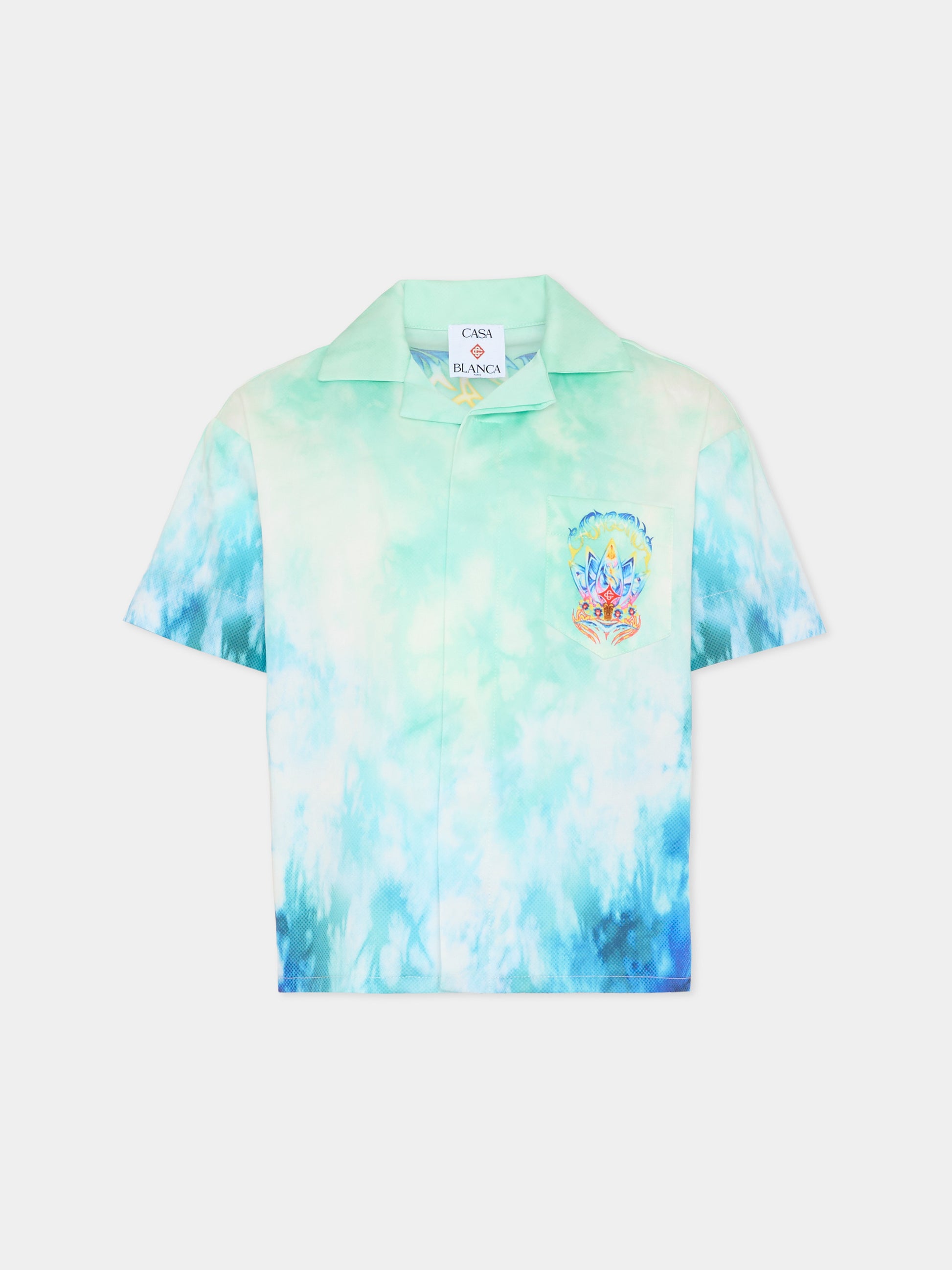 Camicia multicolor per bambino con stampa fiore di loto,Casablanca,KSP26 SH 180 01 EX BC