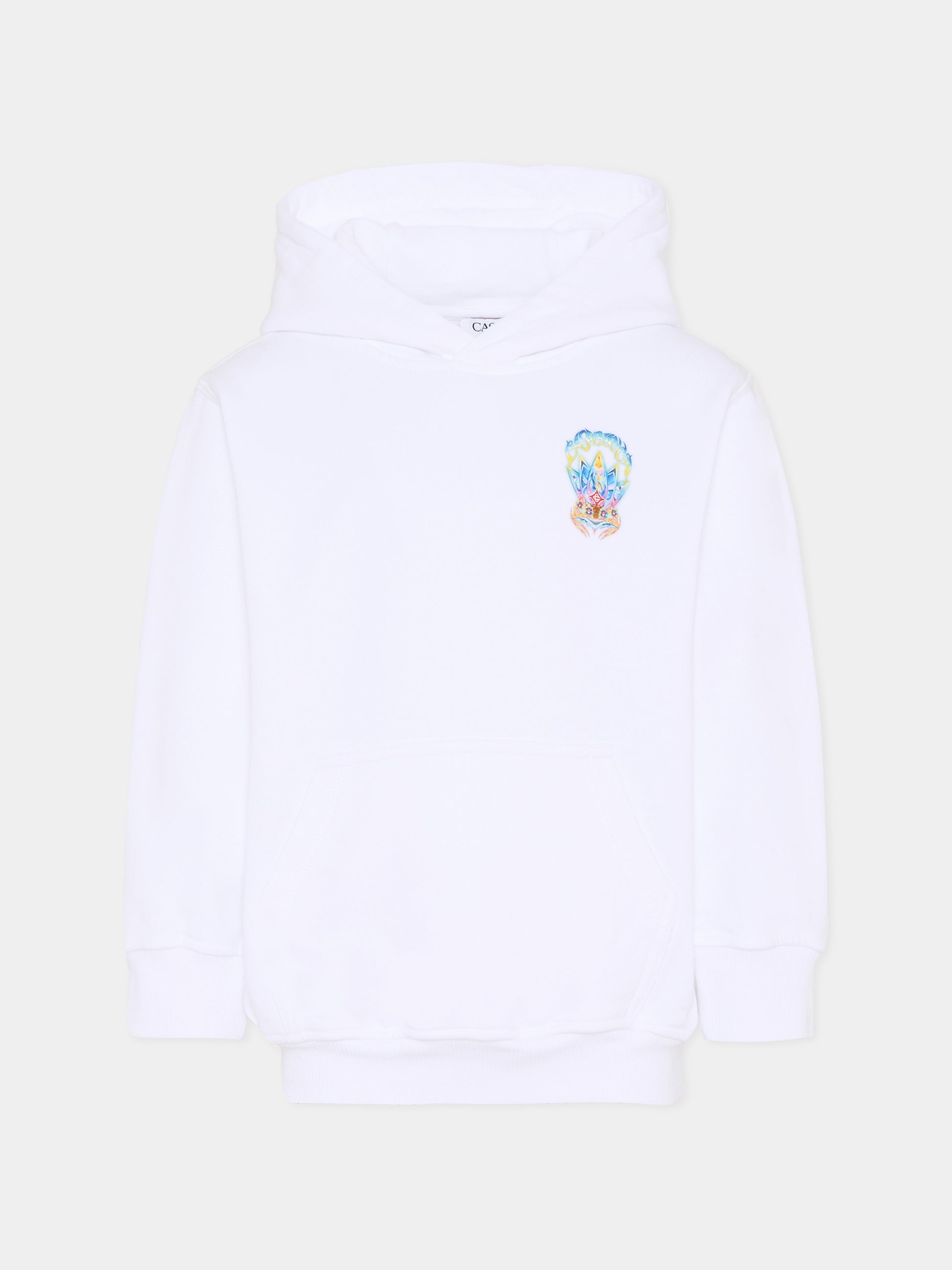 Felpa bianca per bambini con fiore di loto,Casablanca,KSP26 JTP 372 01 EX BC