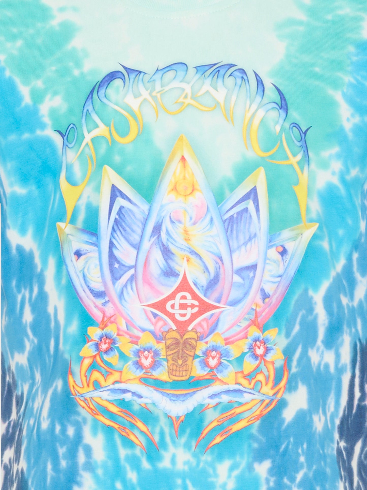 T-shirt multicolor per bambino con fiore di loto,Casablanca,KSP26 JTS 038 04 EX BC