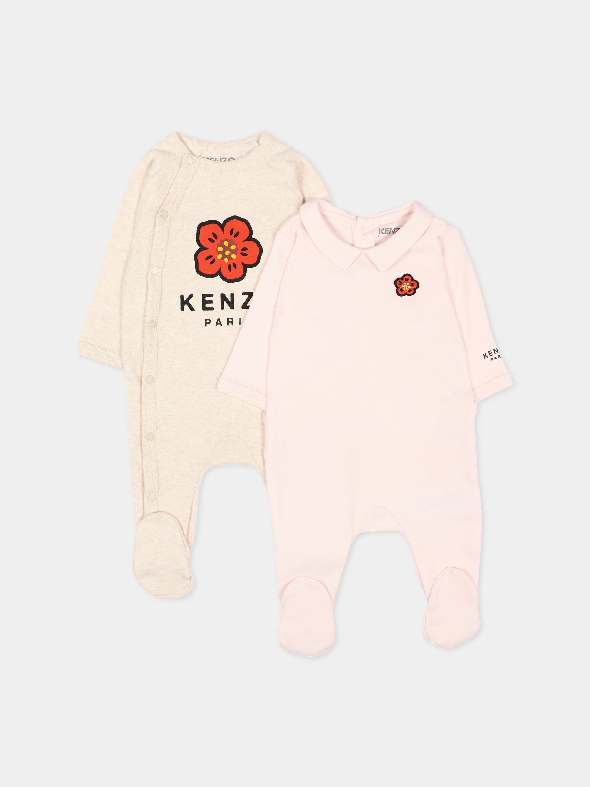 Set tutine rosa per neonata con fiore Boke,Kenzo Kids,K61614 43B