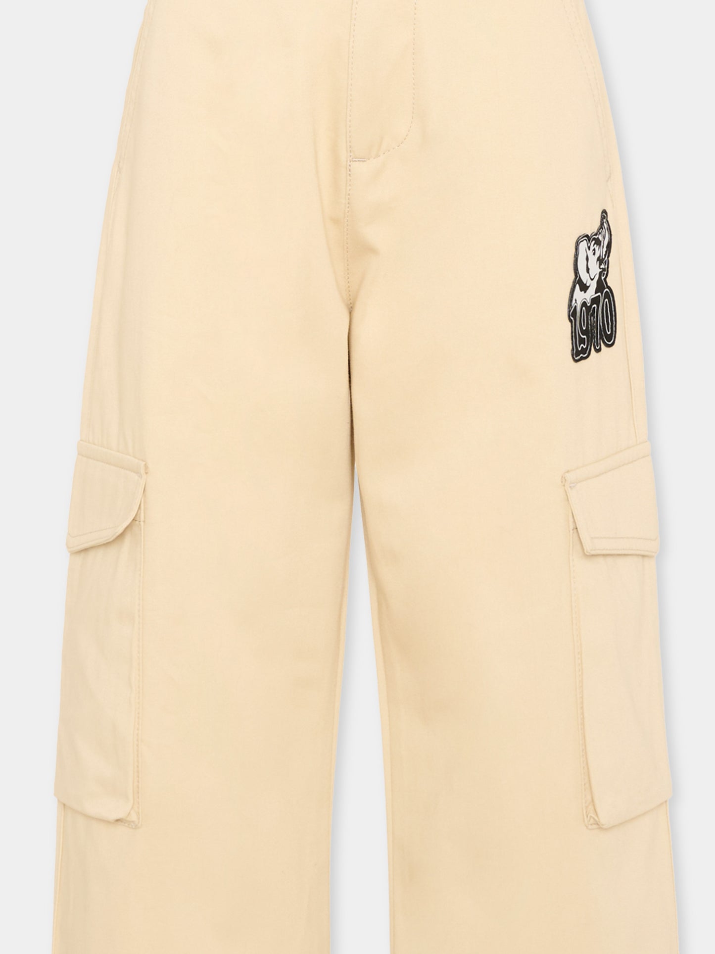 Pantalone beige per bambini con tasche cargo,Kenzo Kids,K61630 255