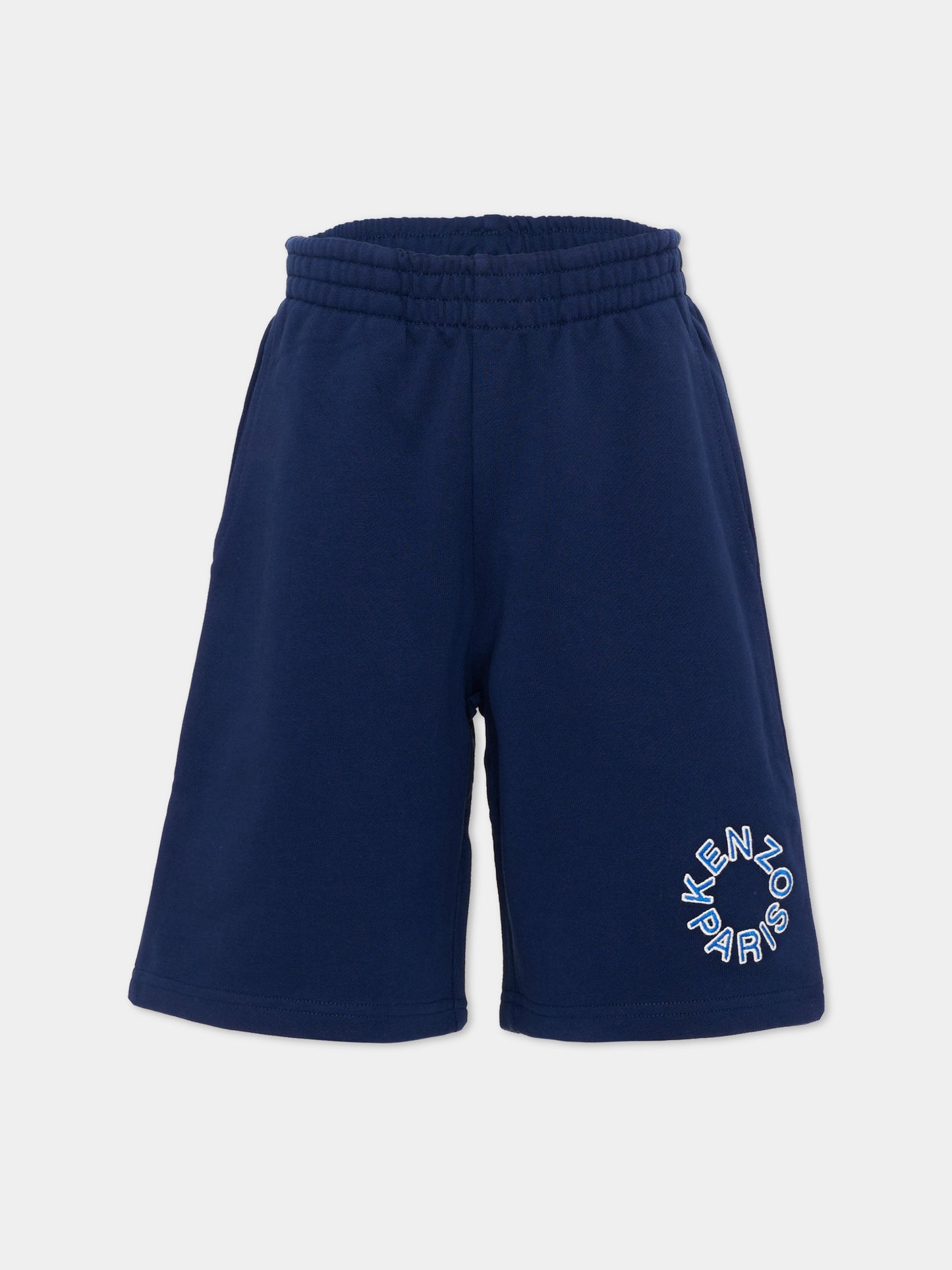 Shorts sportivi blu per bambini con logo,Kenzo Kids,K61696 84N