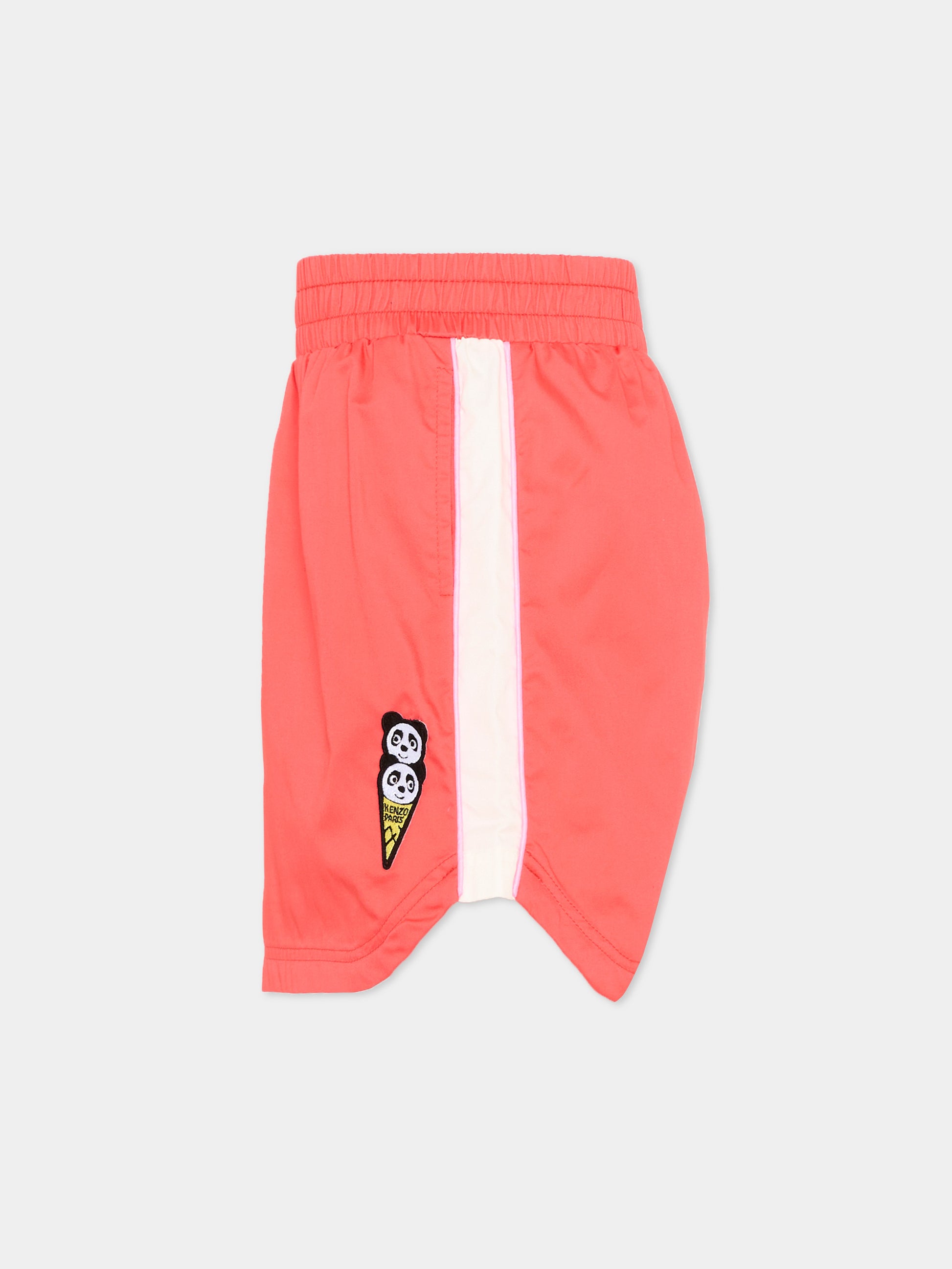 Gonna rossa per bambina con logo,Kenzo Kids,K61777 976