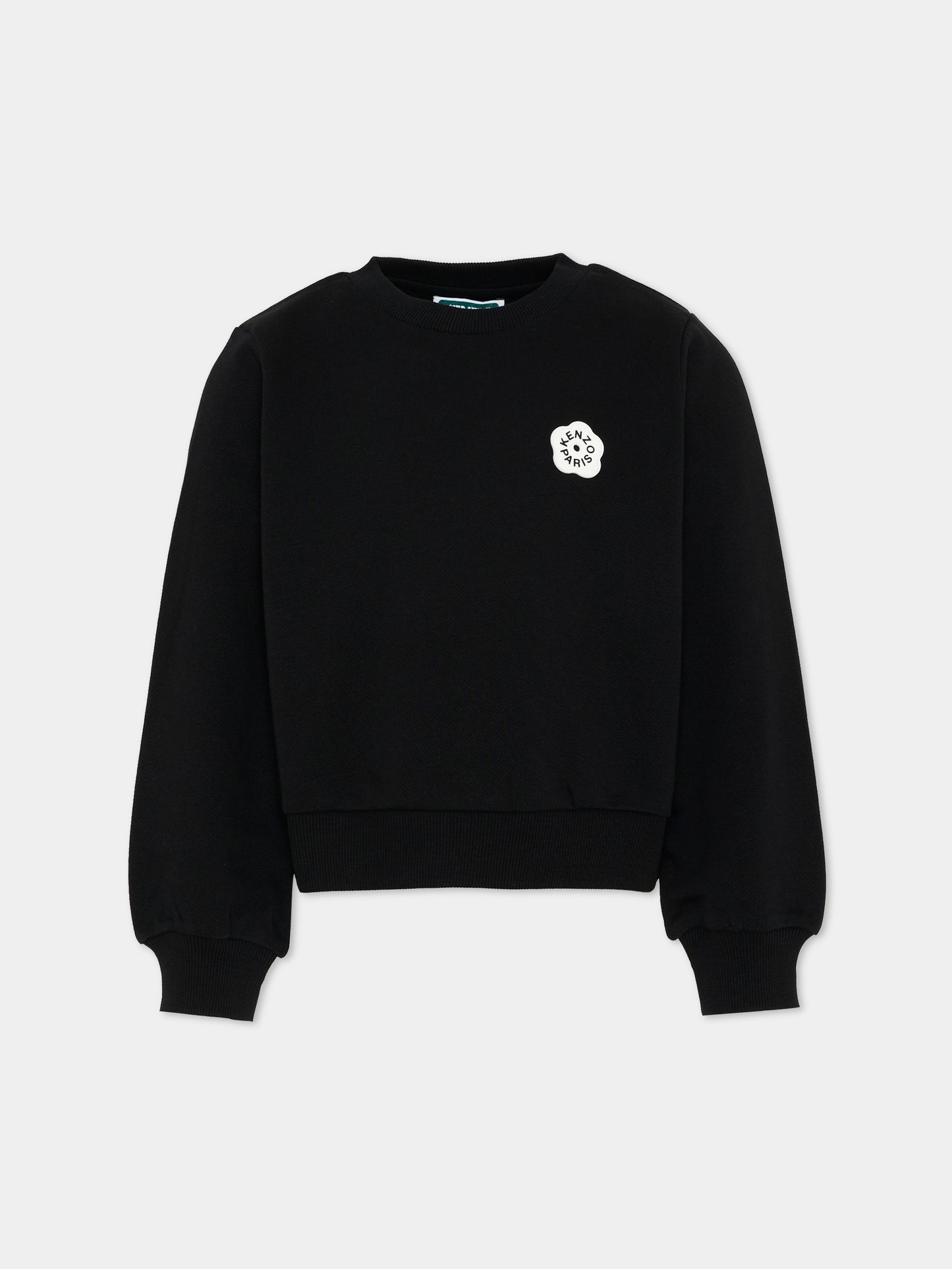 Felpa nera  Boke Flower  per bambina,Kenzo Kids,K61802 09B