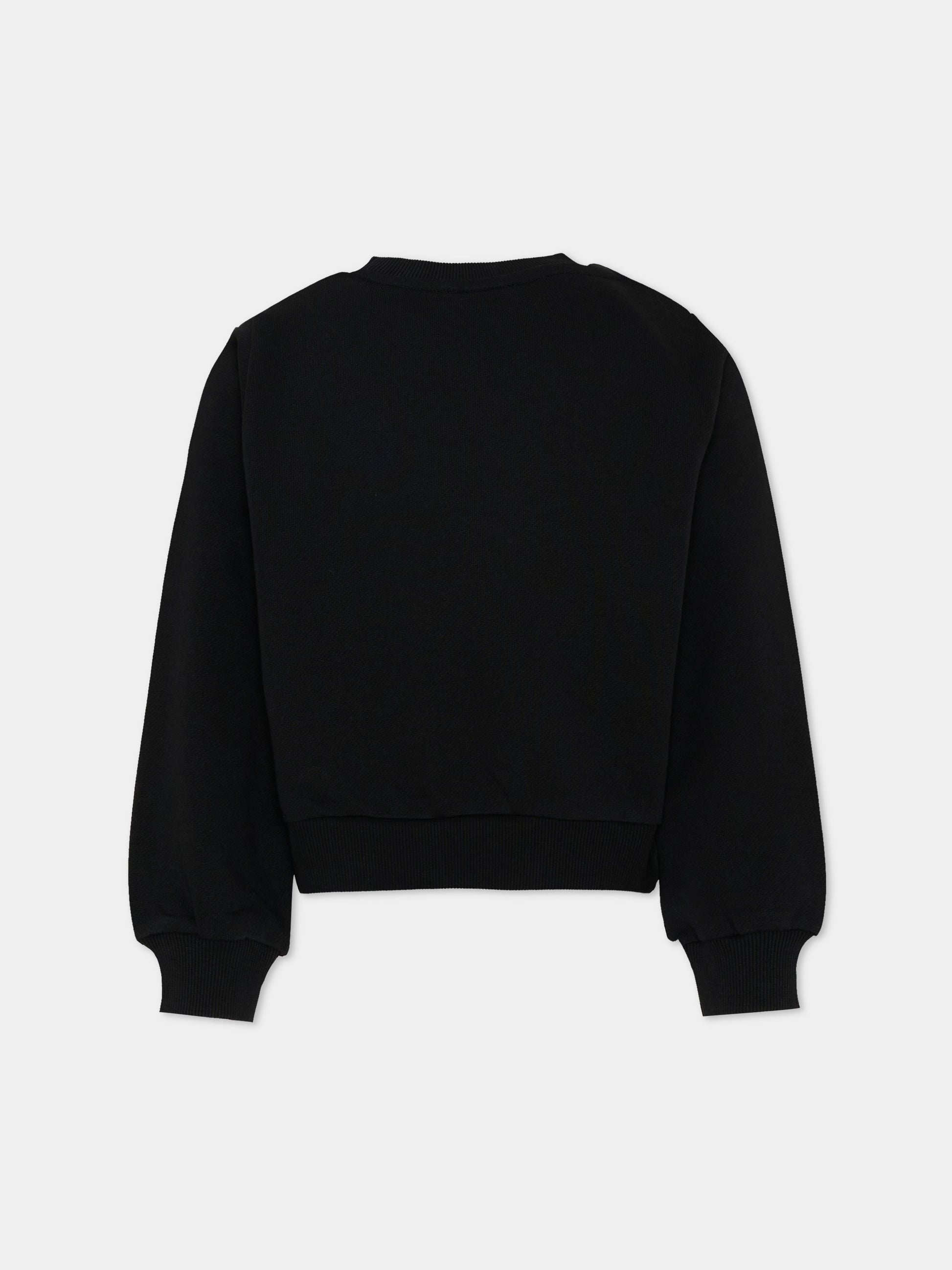 Felpa nera  Boke Flower  per bambina,Kenzo Kids,K61802 09B