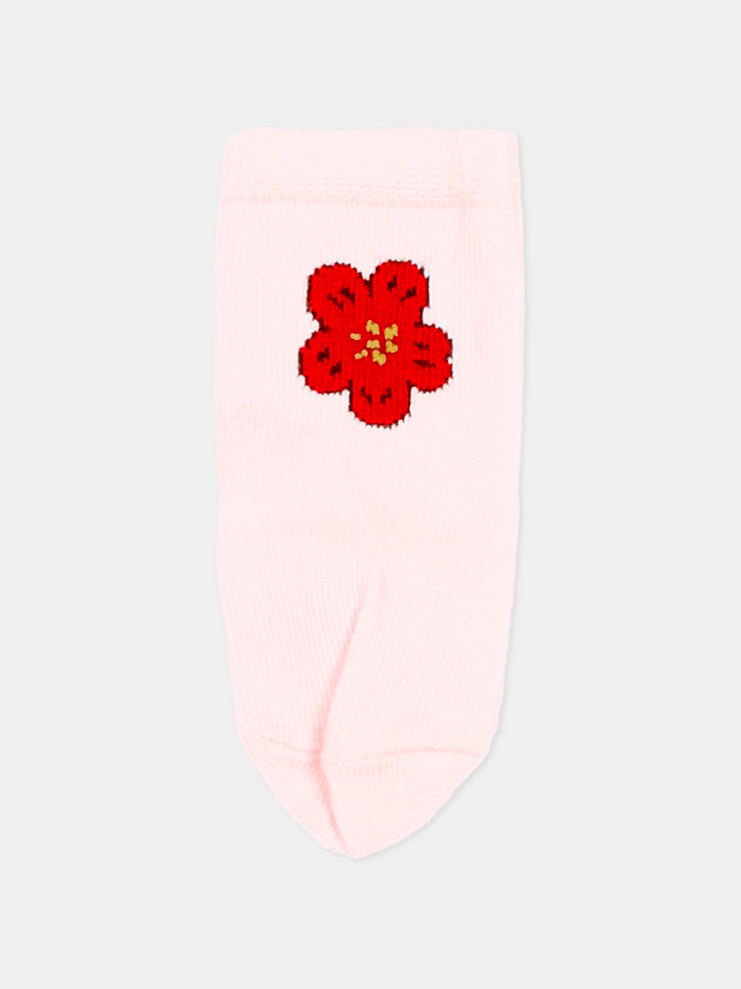 Set calzini rosa per neonata con fiori,Kenzo Kids,K61824 43B