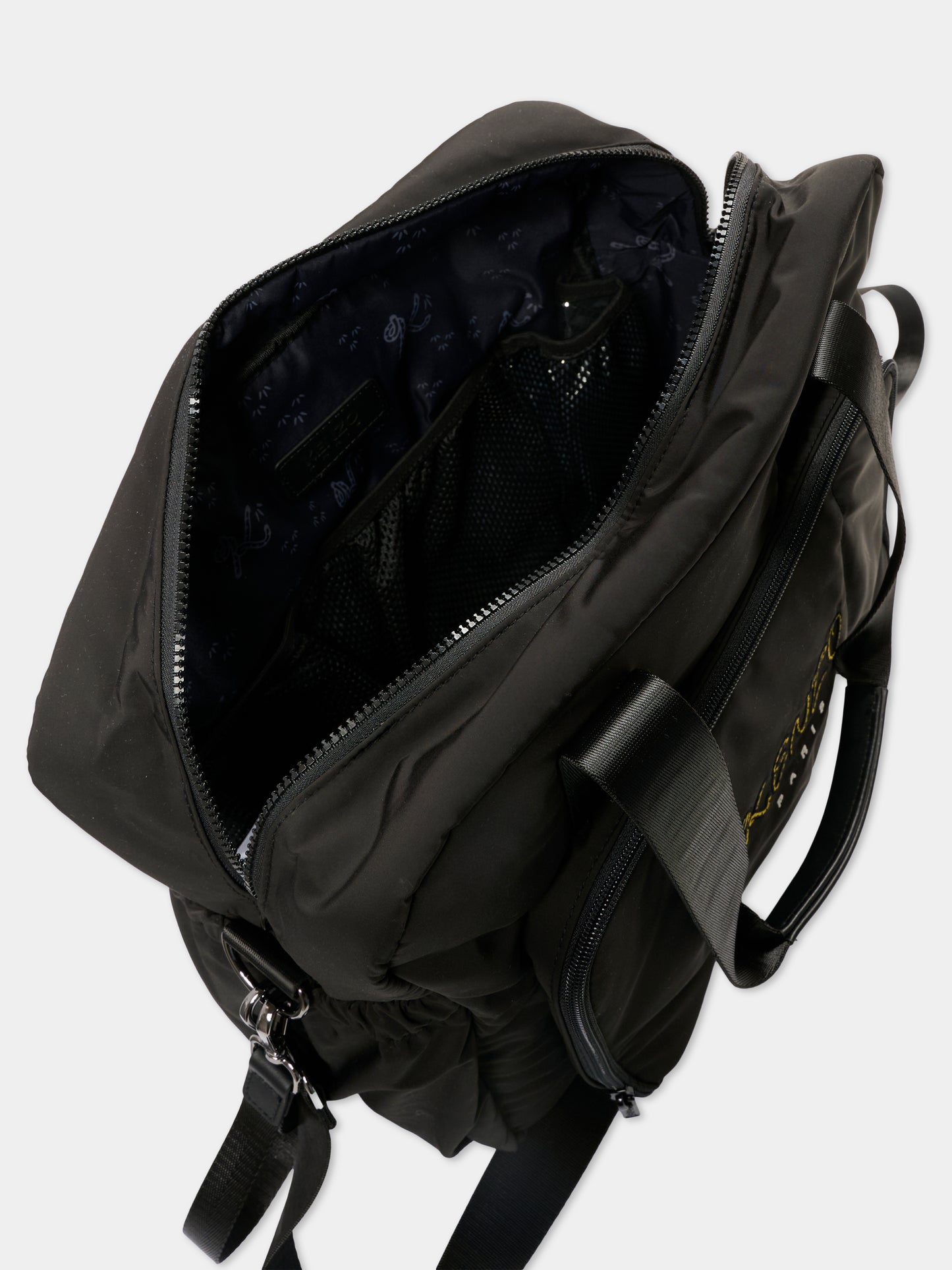 Borsa mamma nera per neonati con logo,Kenzo Kids,K61828 095